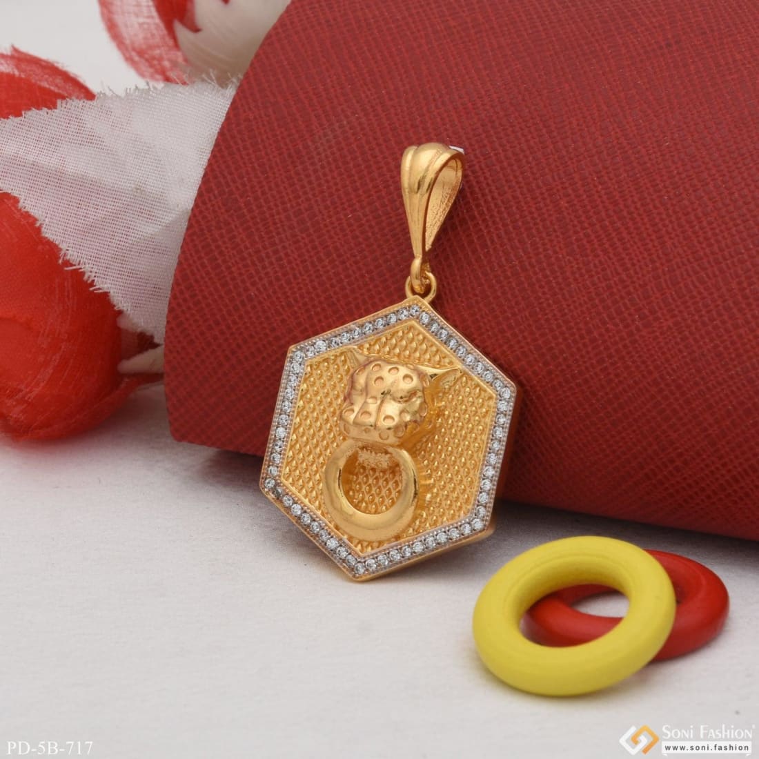 Jaguar with Diamond Finely Detailed Design Gold Plated Pendant for Men - Style B717 - Image 3