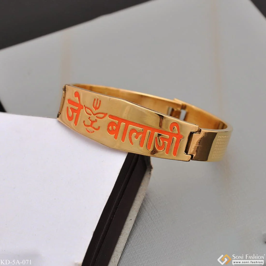 Jay Balaji Bracelet Kada Casual Design Gold Plated For Men - Style A071