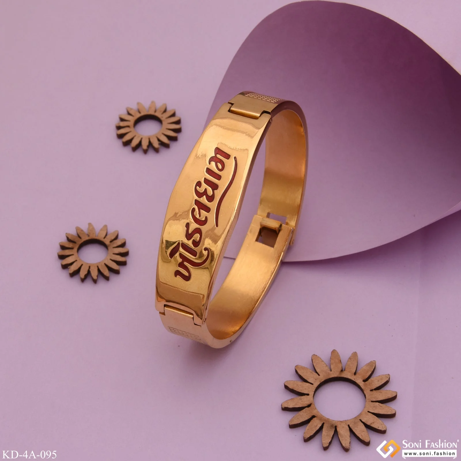 Jay-khodaldham Bracelet Kada Casual Design Gold Plated For Men - Style A095 - Image 2