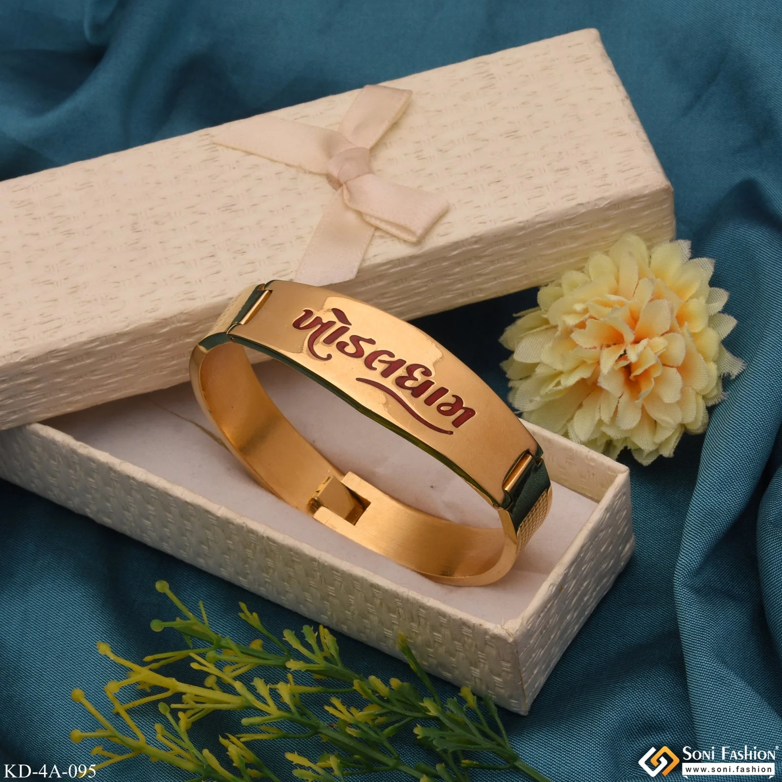 Jay-khodaldham Bracelet Kada Casual Design Gold Plated For Men - Style A095 - Image 3