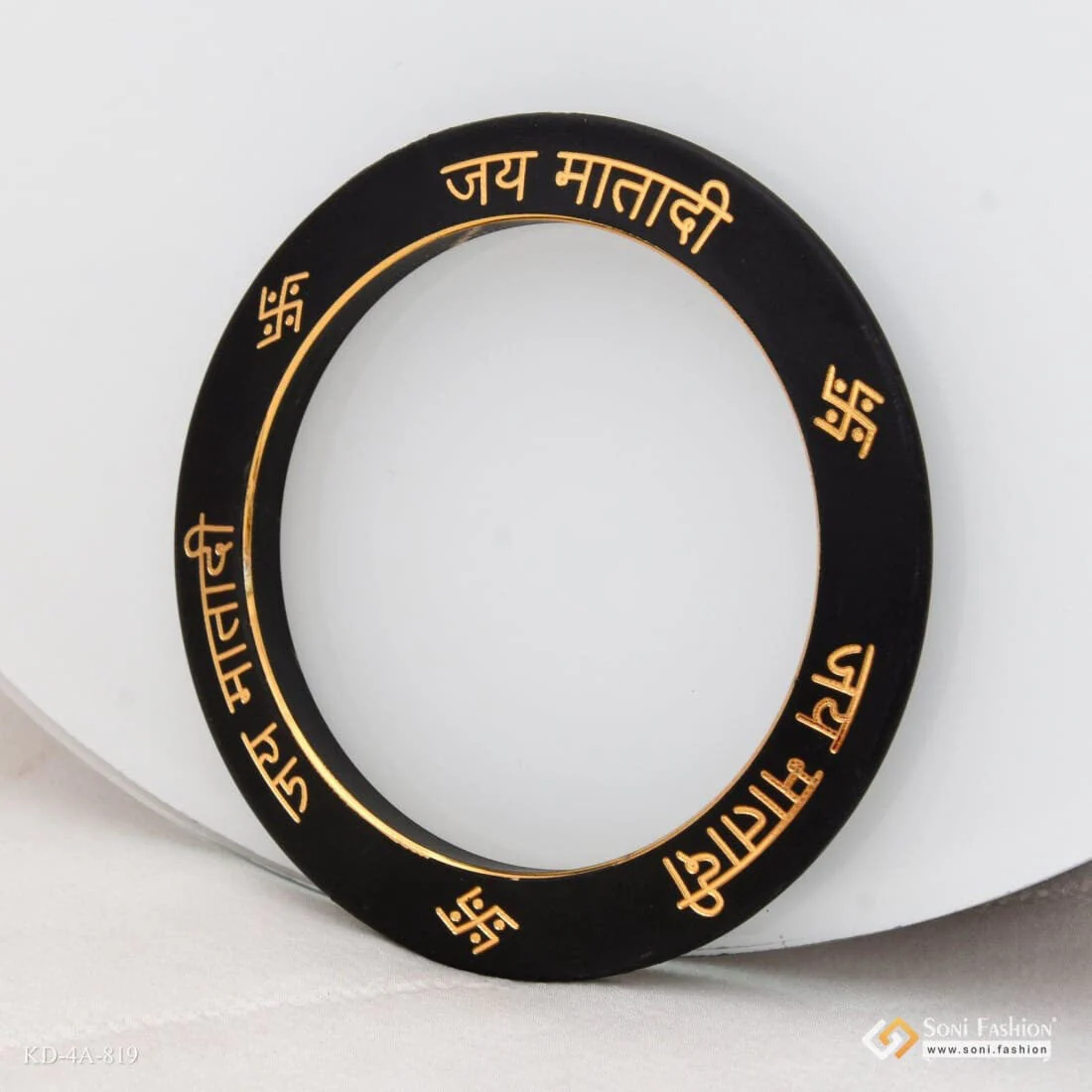 Jay Mataji Classic Design Superior Quality Black & Golden Color Kada - Style A819 - Image 2