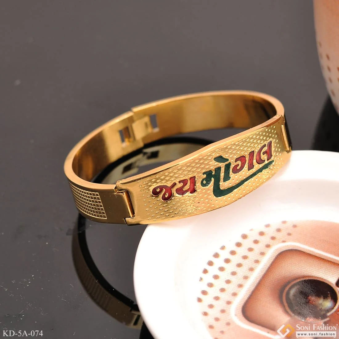 Jay Mogal Bracelet Kada Casual Design Gold Plated for Men - Style A074