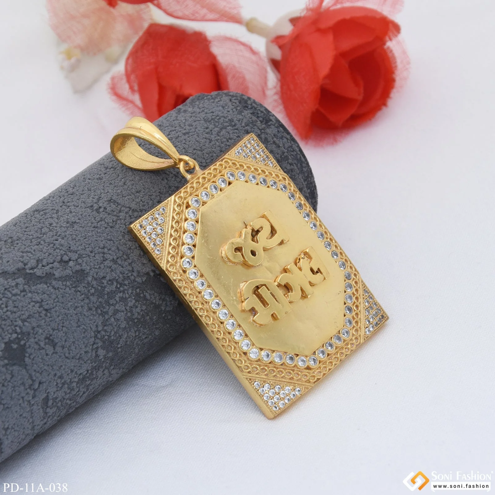 Jay Mogal Diamond Pendant Premium-Grade Quality Gold Plated for Men - Style A038 - Image 2