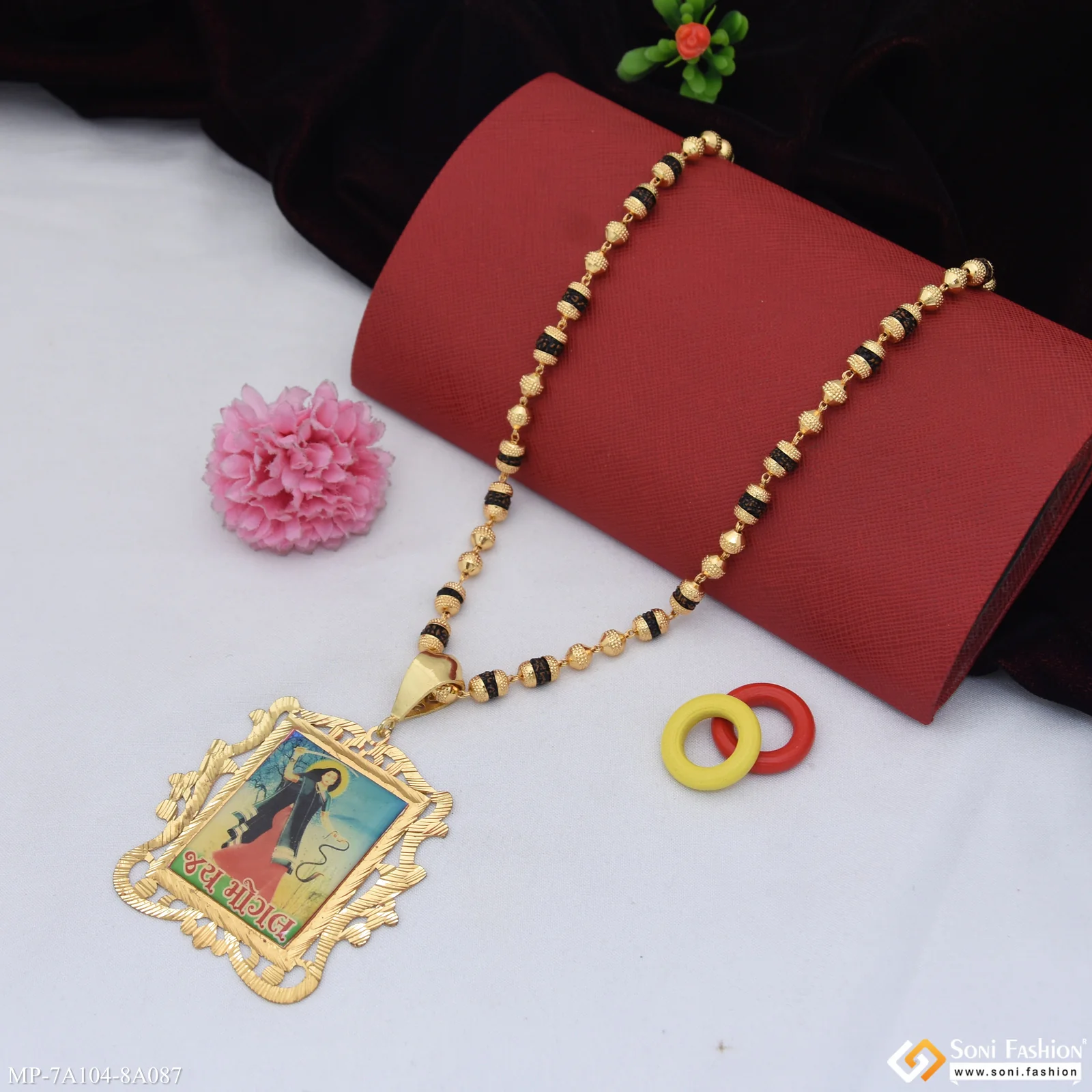 Jay Mogal Fashionable Design Pendant with Rudraksha Mala for Men (MP-A104-A087) - Image 3
