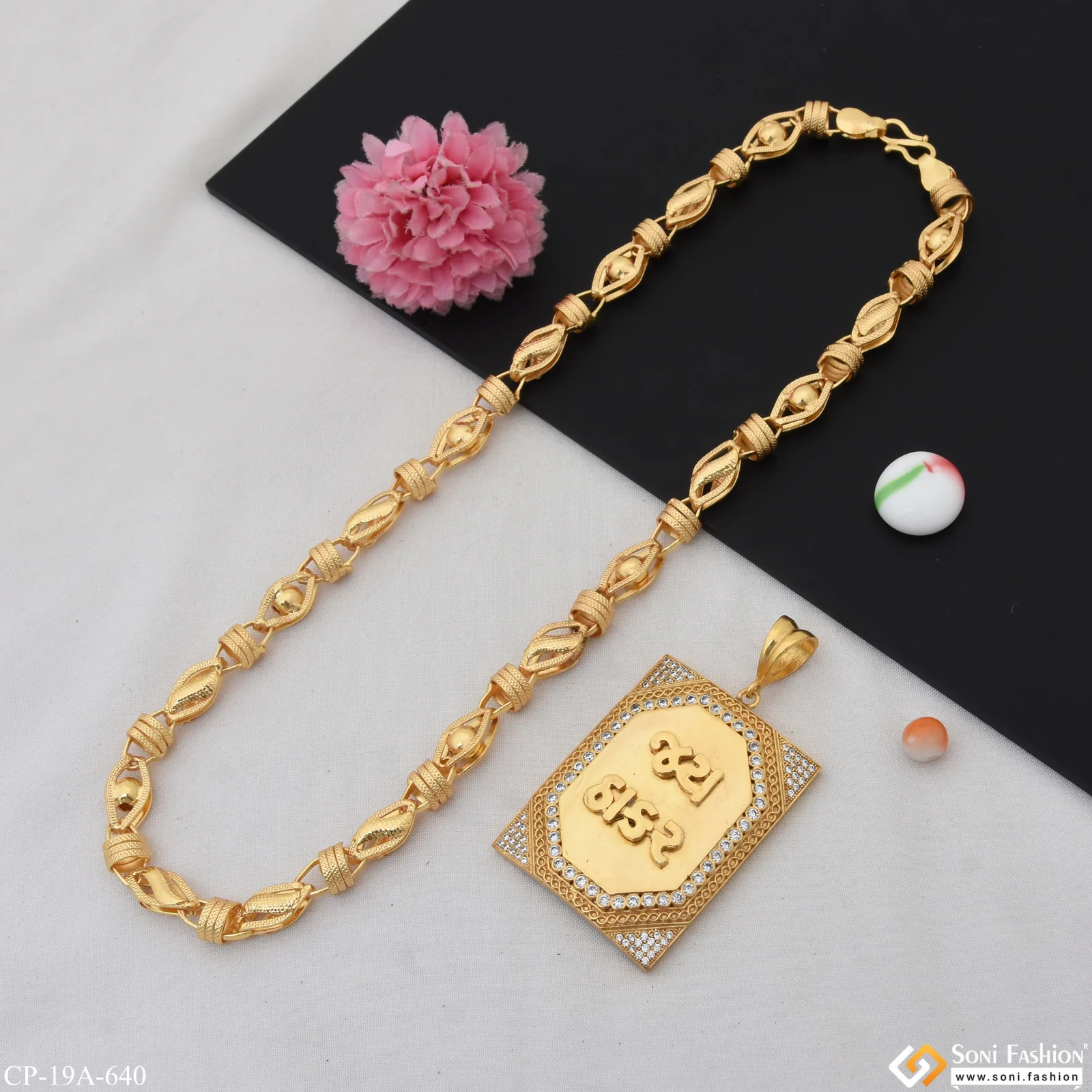 Jay Thakar Best Quality Gold Plated Chain Pendant Combo for Men - Style A640 - Image 4