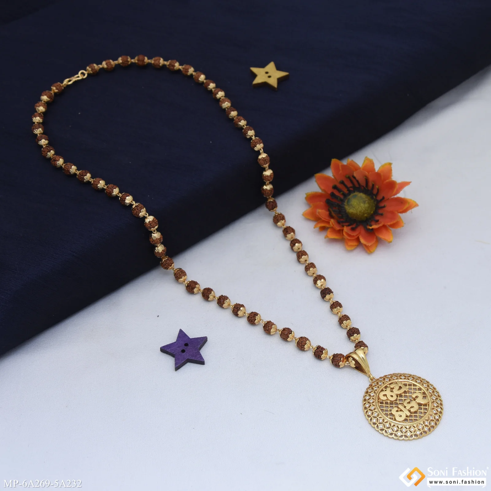 Jay Thakar Best Quality Pendant with Rudraksha Mala for Men (MP-A269-A232) - Image 5