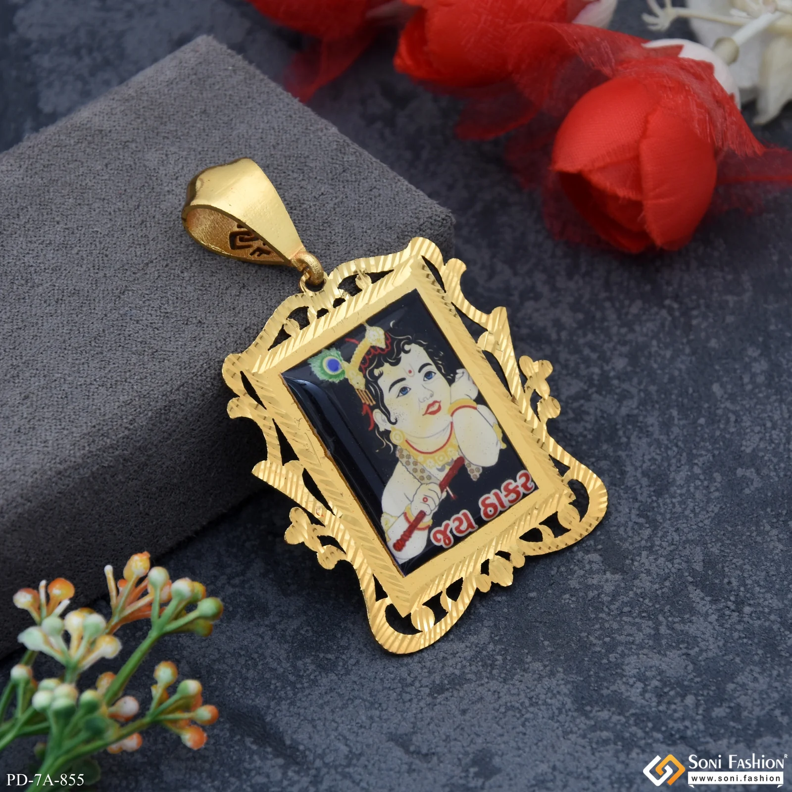 Jay Thakar Handmade Photo Gold Plated Pendant for Men - Style A855 - Image 3