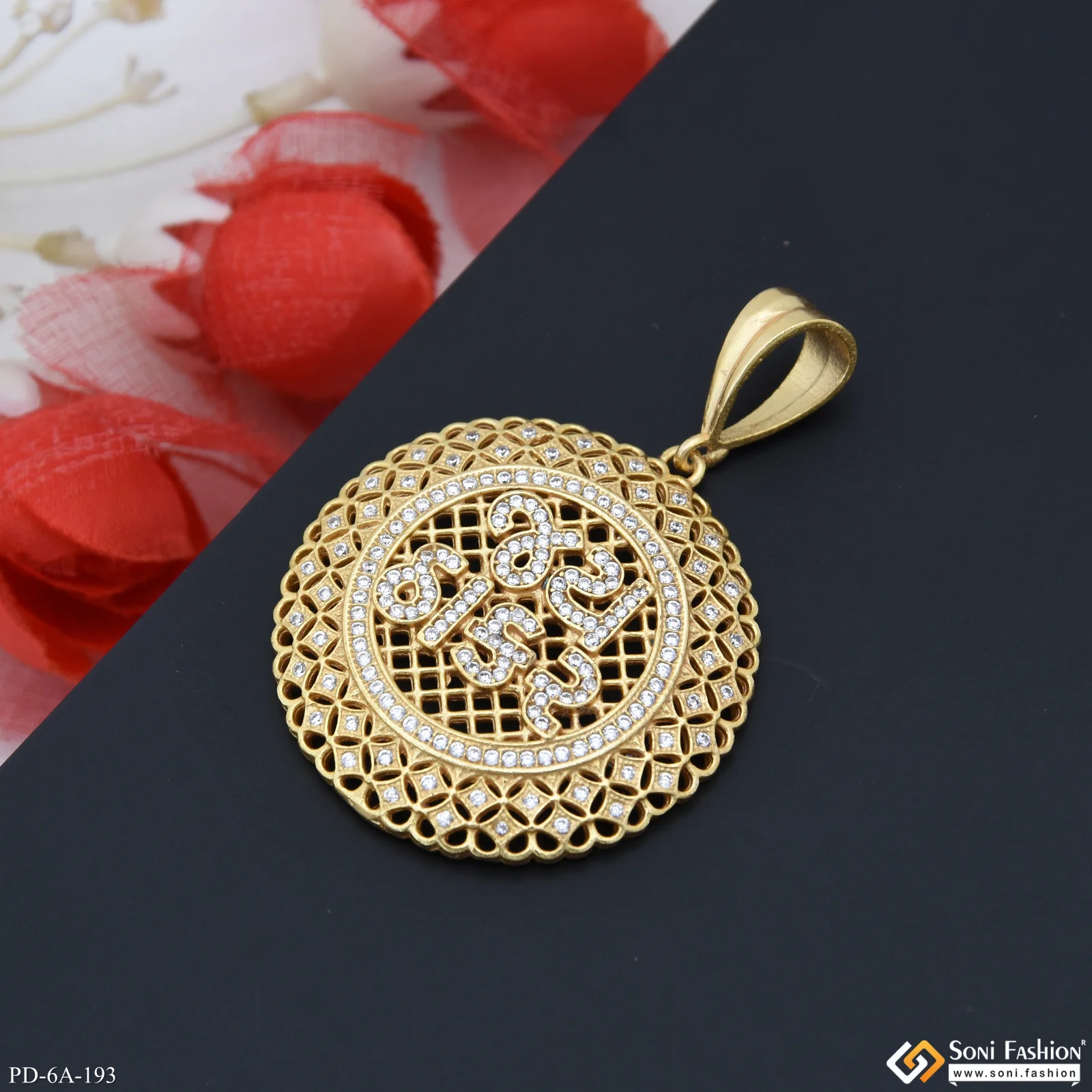 Jay Thakar Round Stylish Design Best Quality Gold Plated Pendant For Men - Style A193