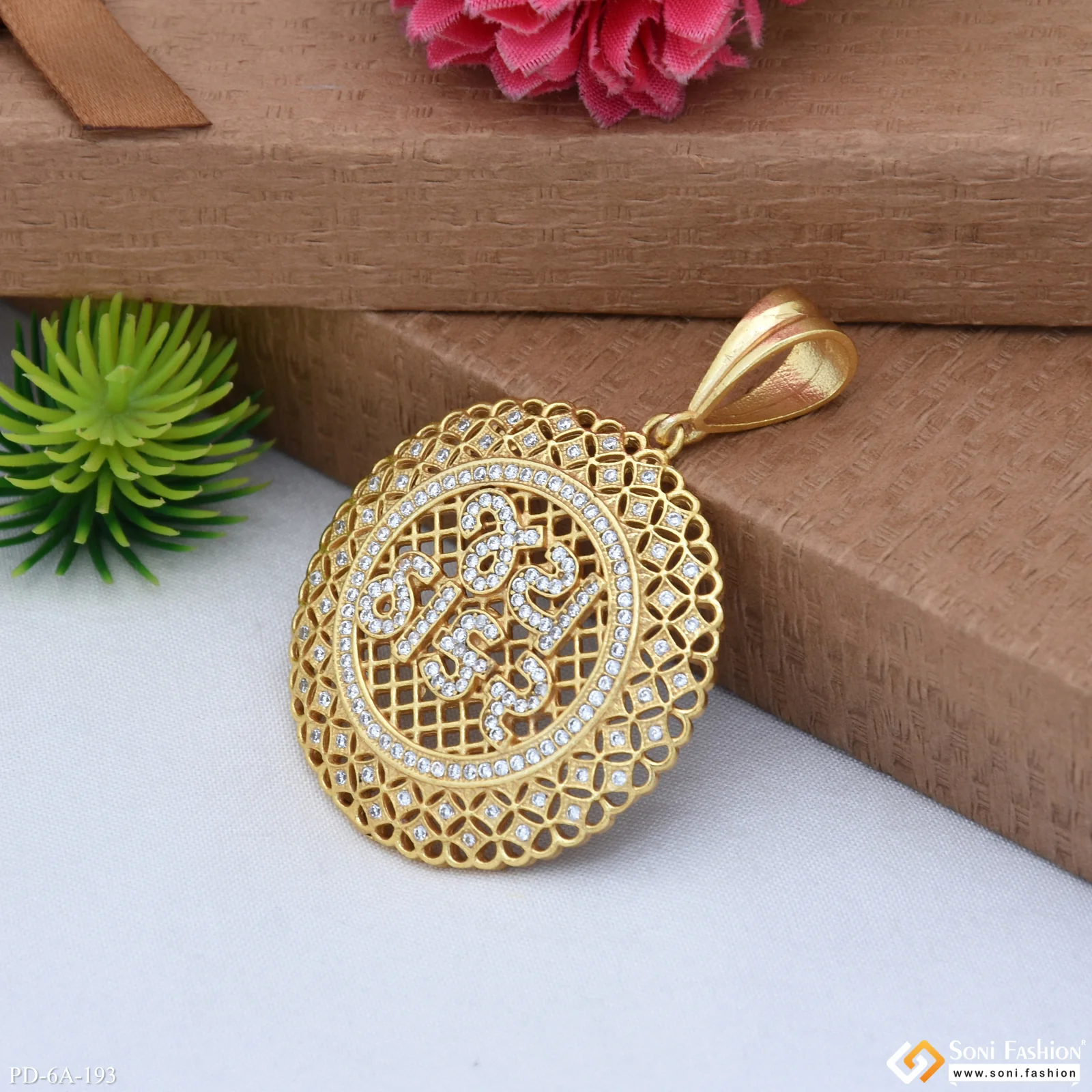 Jay Thakar Round Stylish Design Best Quality Gold Plated Pendant For Men - Style A193 - Image 4