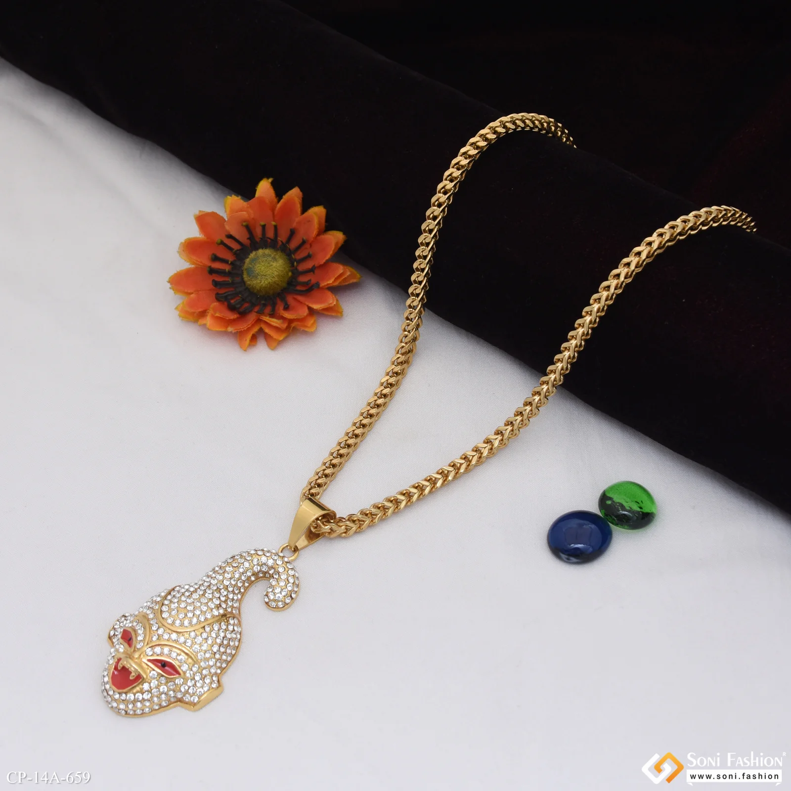 Joker Latest Design Golden Color Pendant With Chain for Men - Style A659 - Image 3