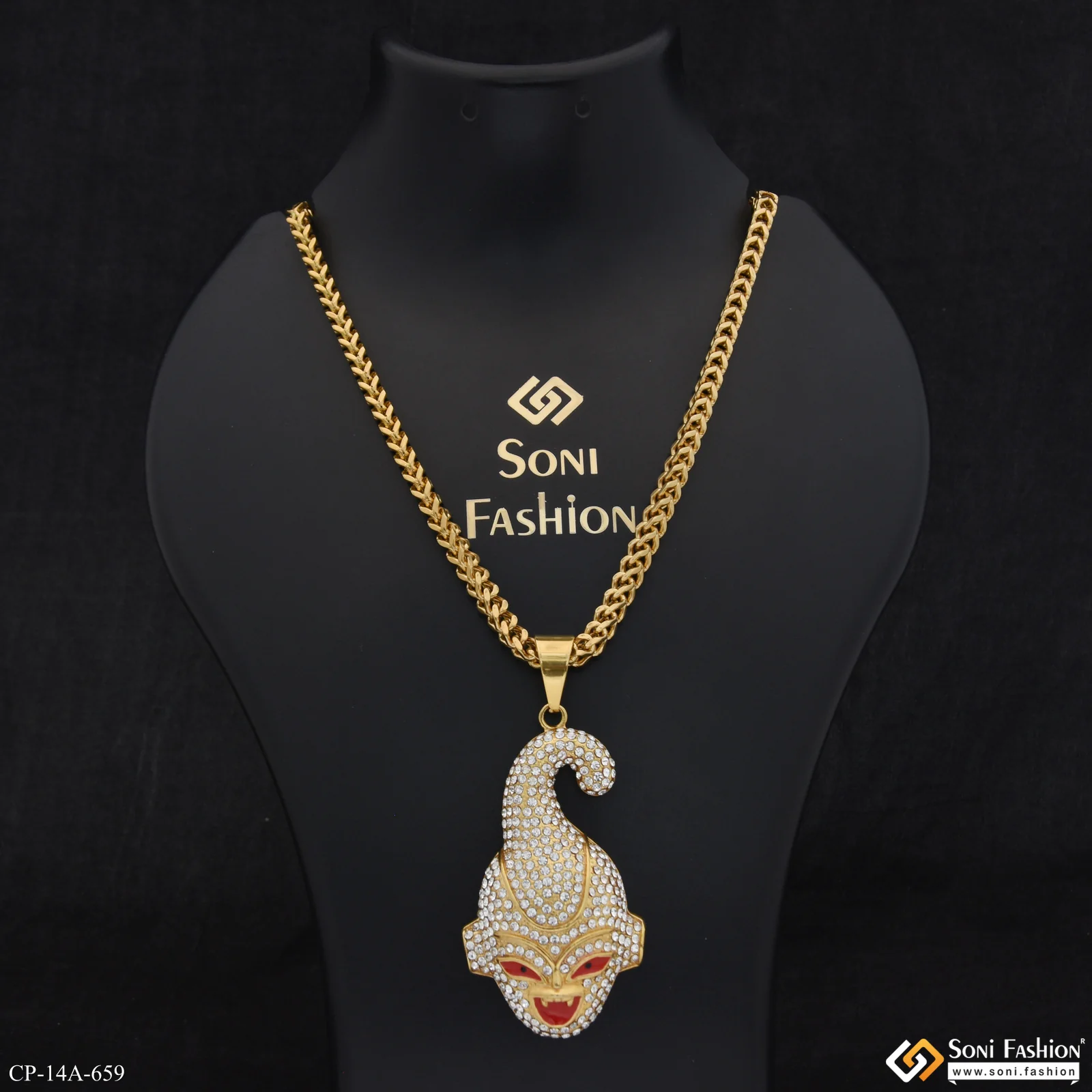 Joker Latest Design Golden Color Pendant With Chain for Men - Style A659 - Image 5