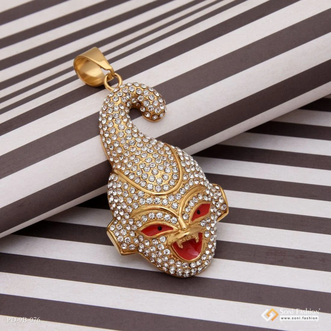 Joker With Diamond Fashionable Design Gold Plated Pendant For Men - Style B076 - Image 3