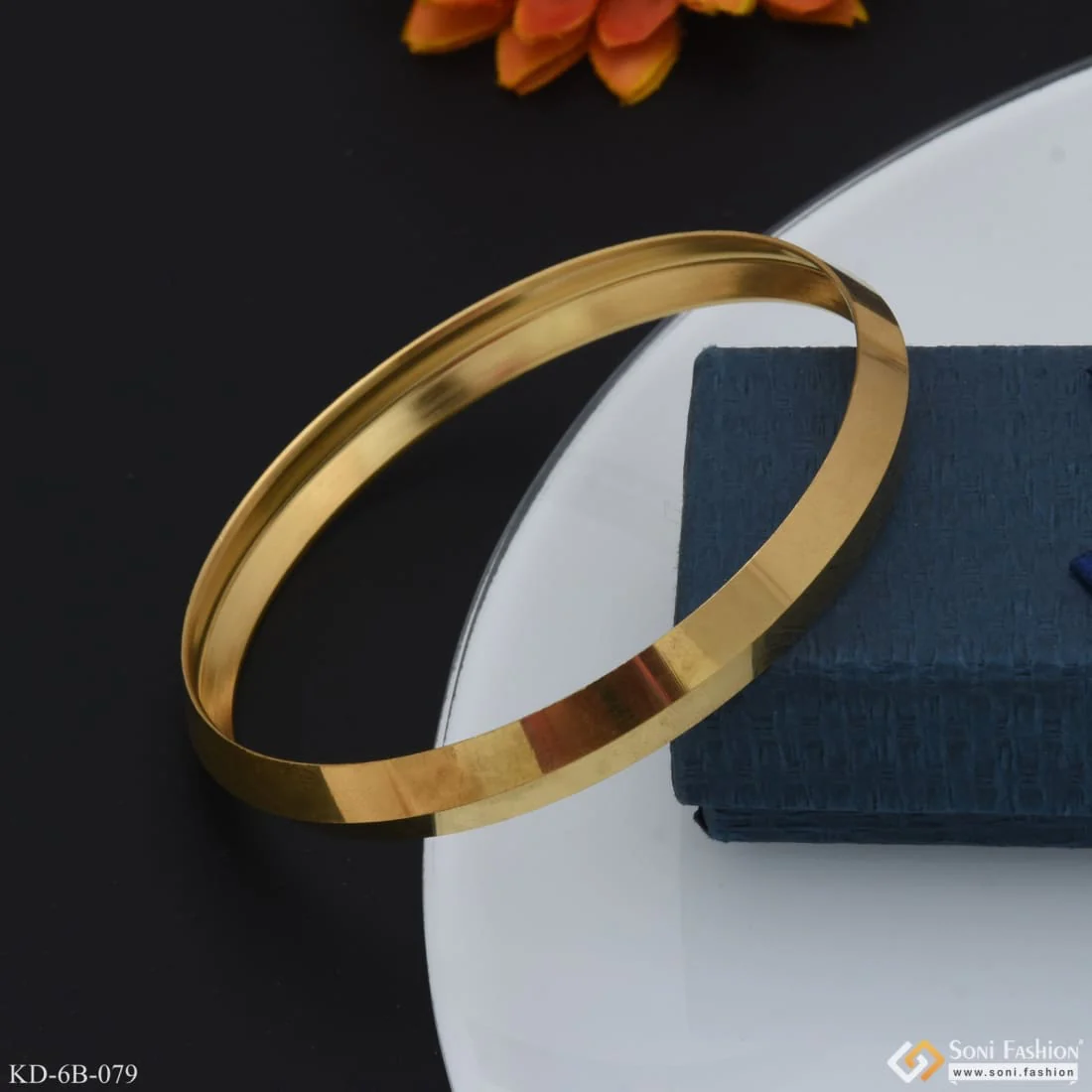 Kada Chic Design Superior Quality Gold Plated Punjabi Kada for Men - Style B079 - Image 4