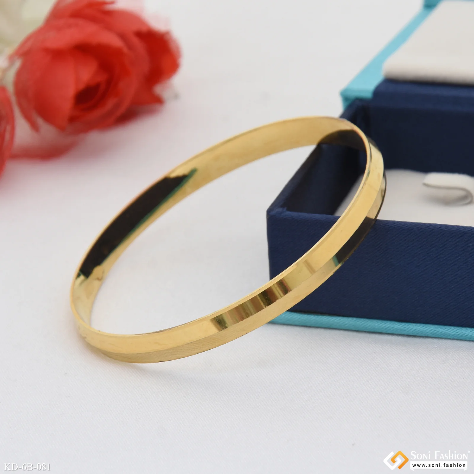 Kada Cool Design Superior Quality Gold Plated Punjabi Kada for Men - Style B081 - Image 3