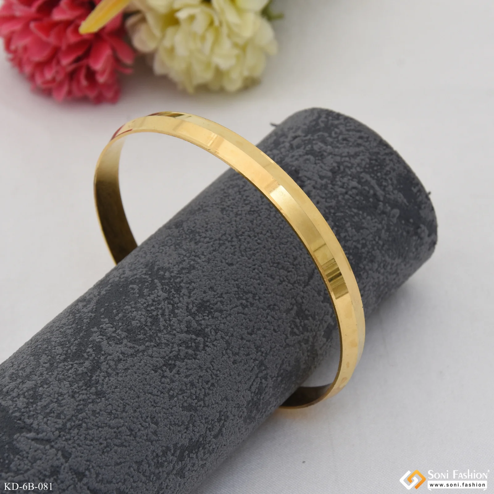 Kada Cool Design Superior Quality Gold Plated Punjabi Kada for Men - Style B081 - Image 5