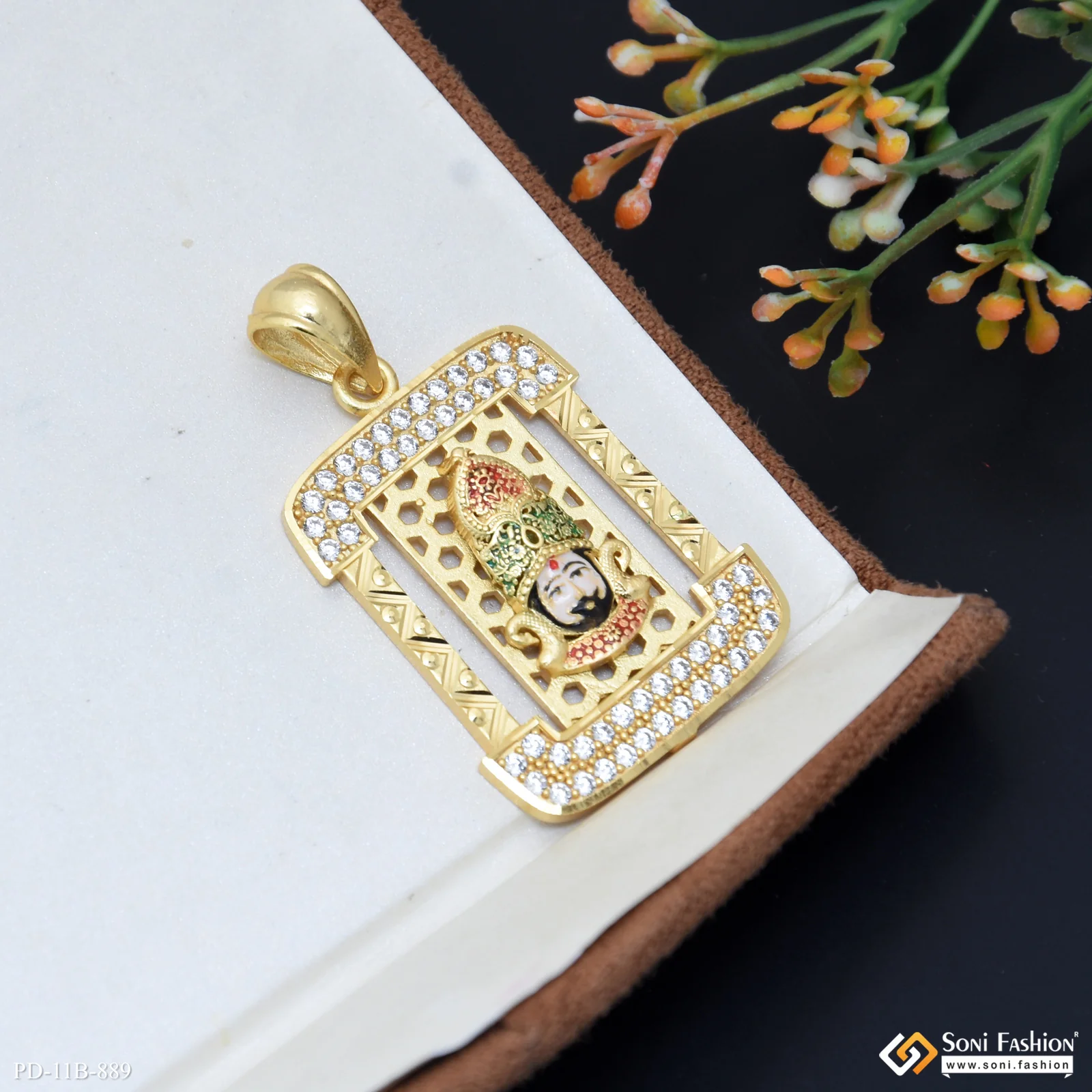 Khatu shyam Excellent Design Gold Plated Pendant for Men - Style B889 - Image 4