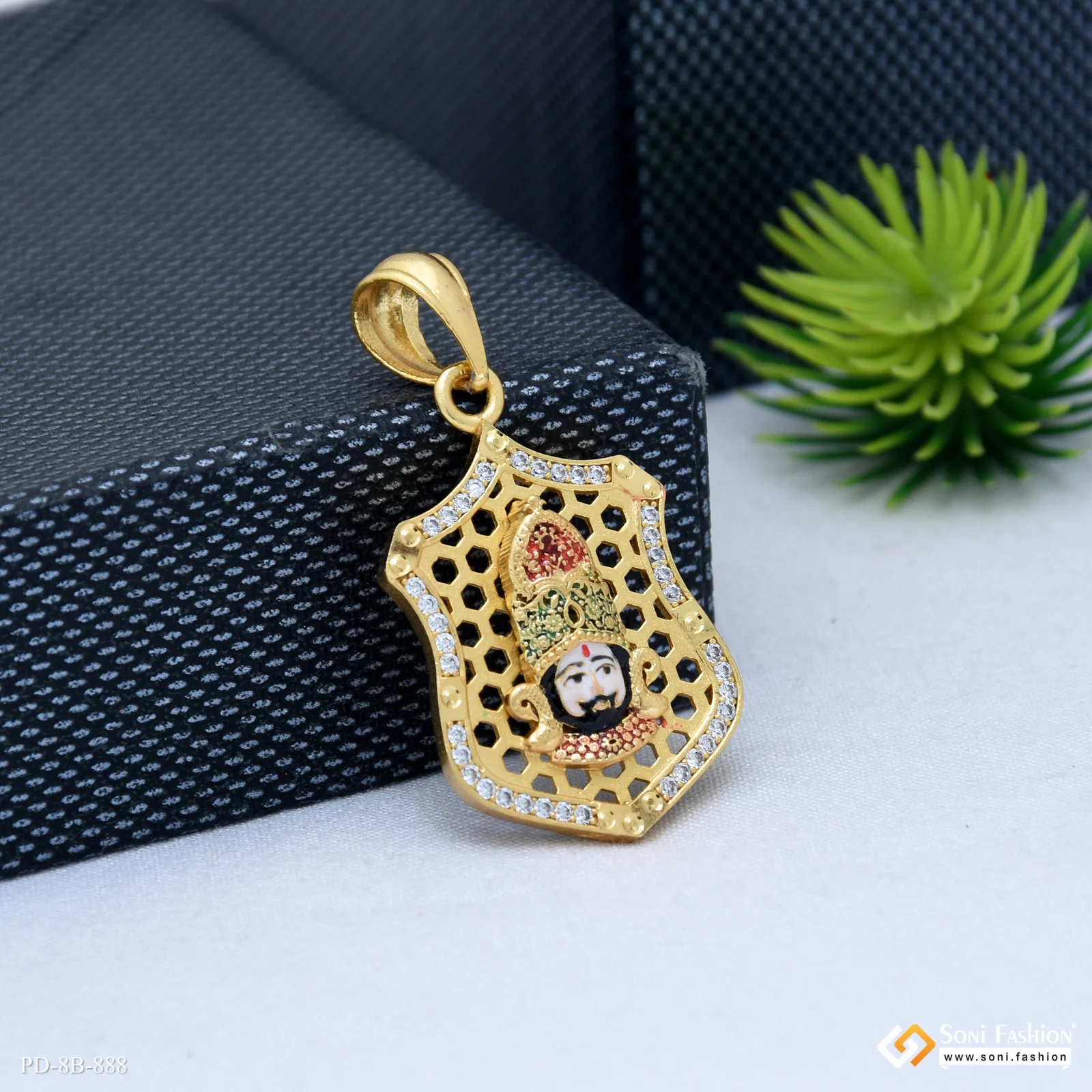 Khatu shyam Gold Plated Pendant for Men - Style B888
