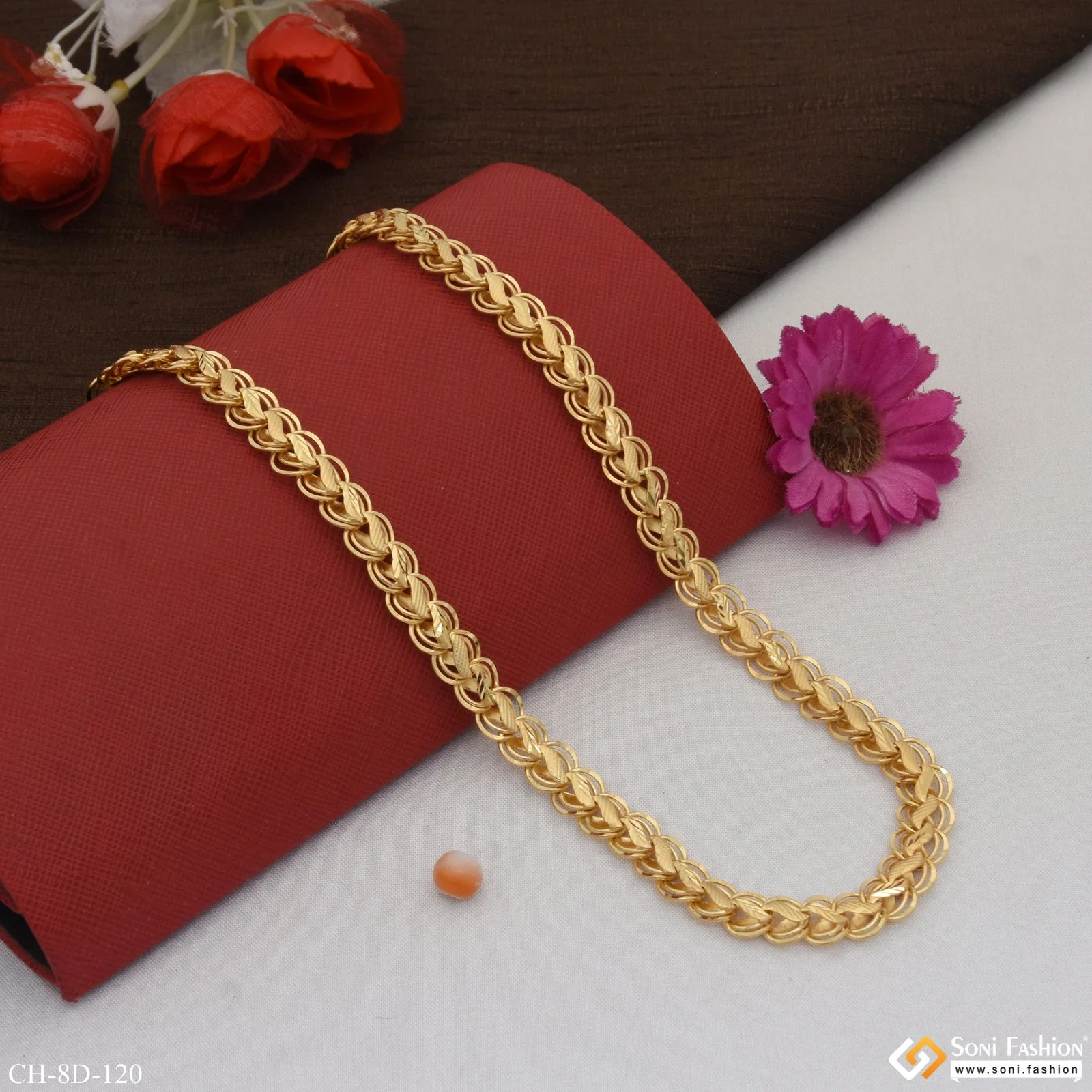 Kohli Fashion-Forward Design High-Quality Gold Plated Chain for Men - Style D120 - Image 3