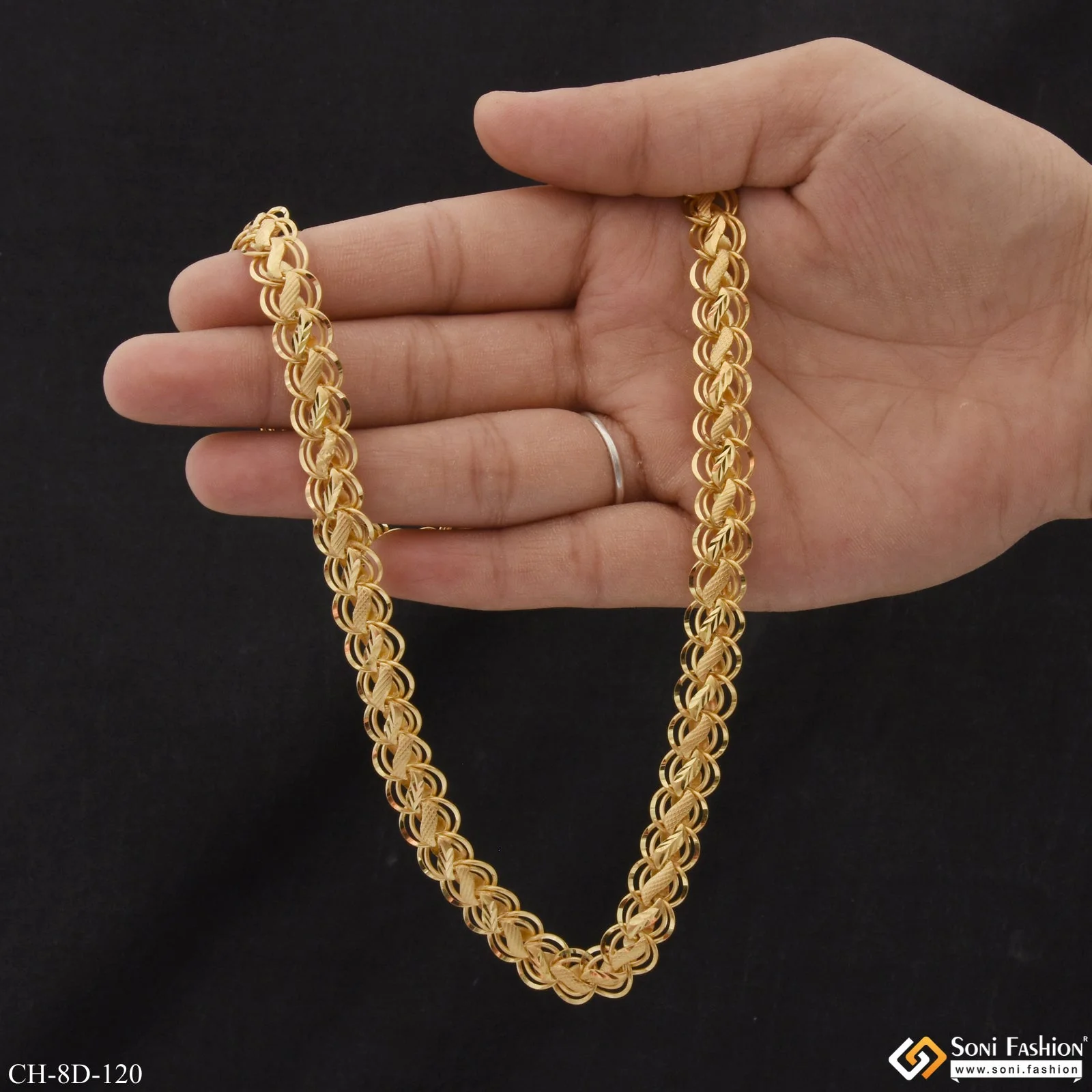 Kohli Fashion-Forward Design High-Quality Gold Plated Chain for Men - Style D120 - Image 5