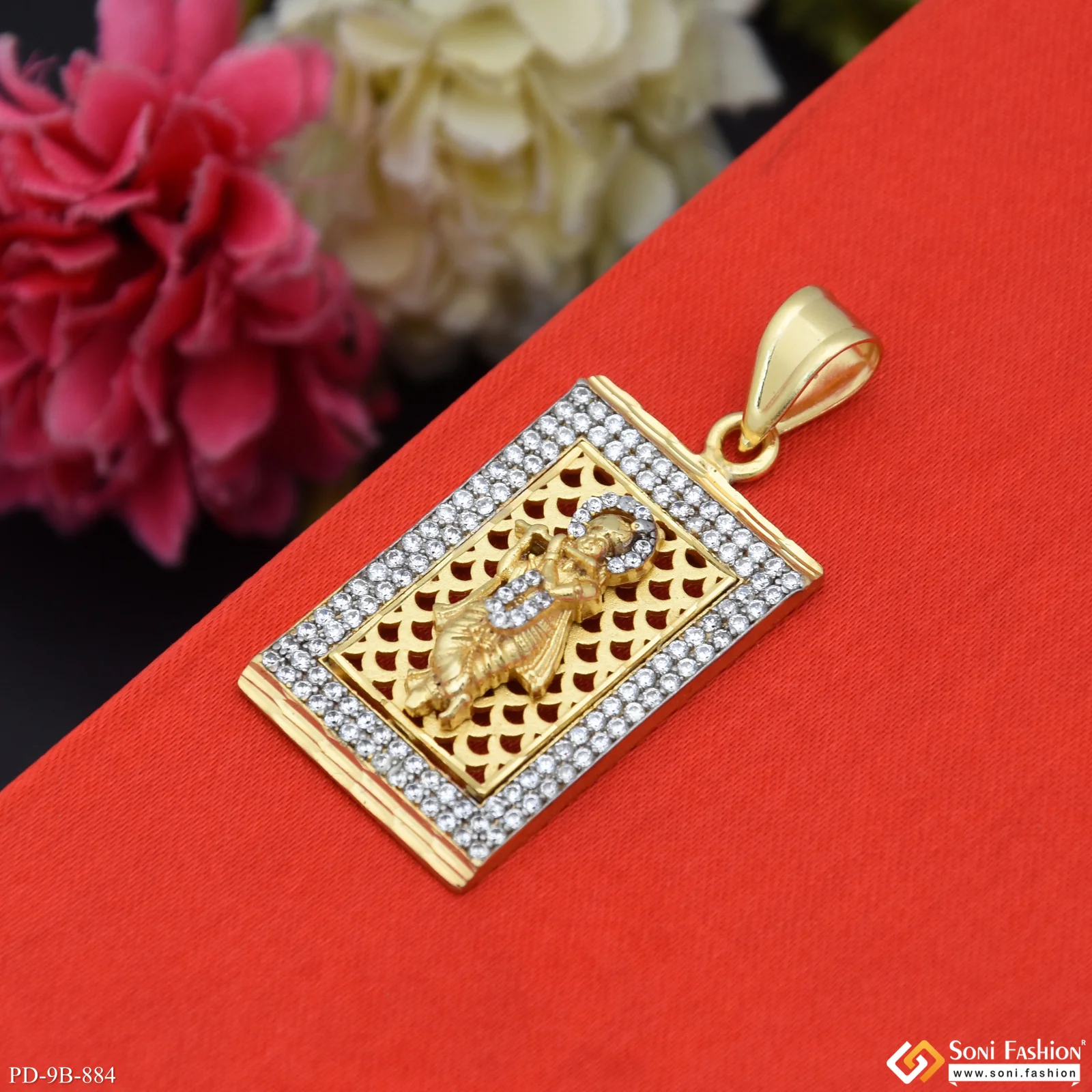 Krishna Best Quality Gold Plated Pendant for Men - Style B884 - Image 5