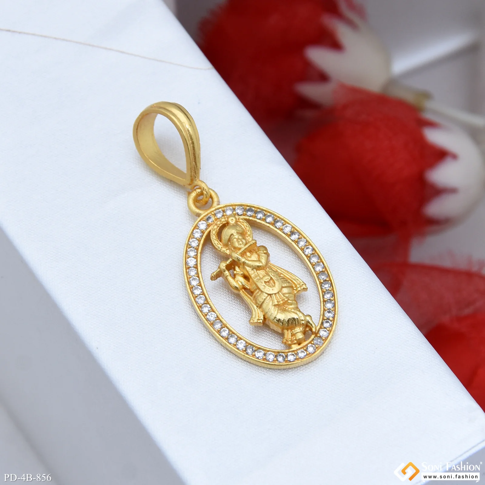 Krishna Excellent Design Gold Plated Pendant for Men - Style B856 - Image 3