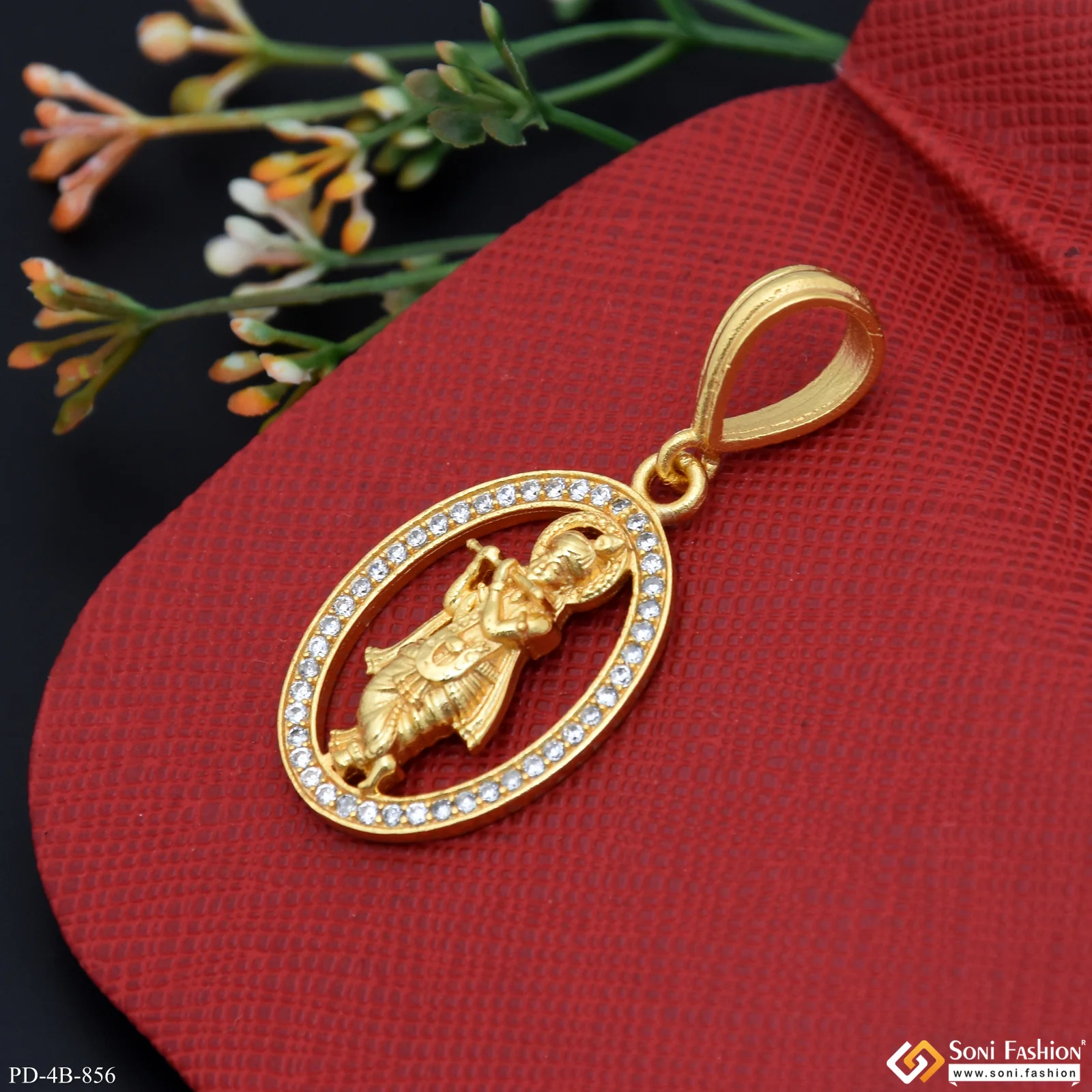 Krishna Excellent Design Gold Plated Pendant for Men - Style B856 - Image 4