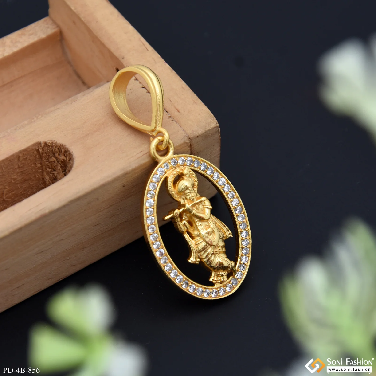 Krishna Excellent Design Gold Plated Pendant for Men - Style B856 - Image 5