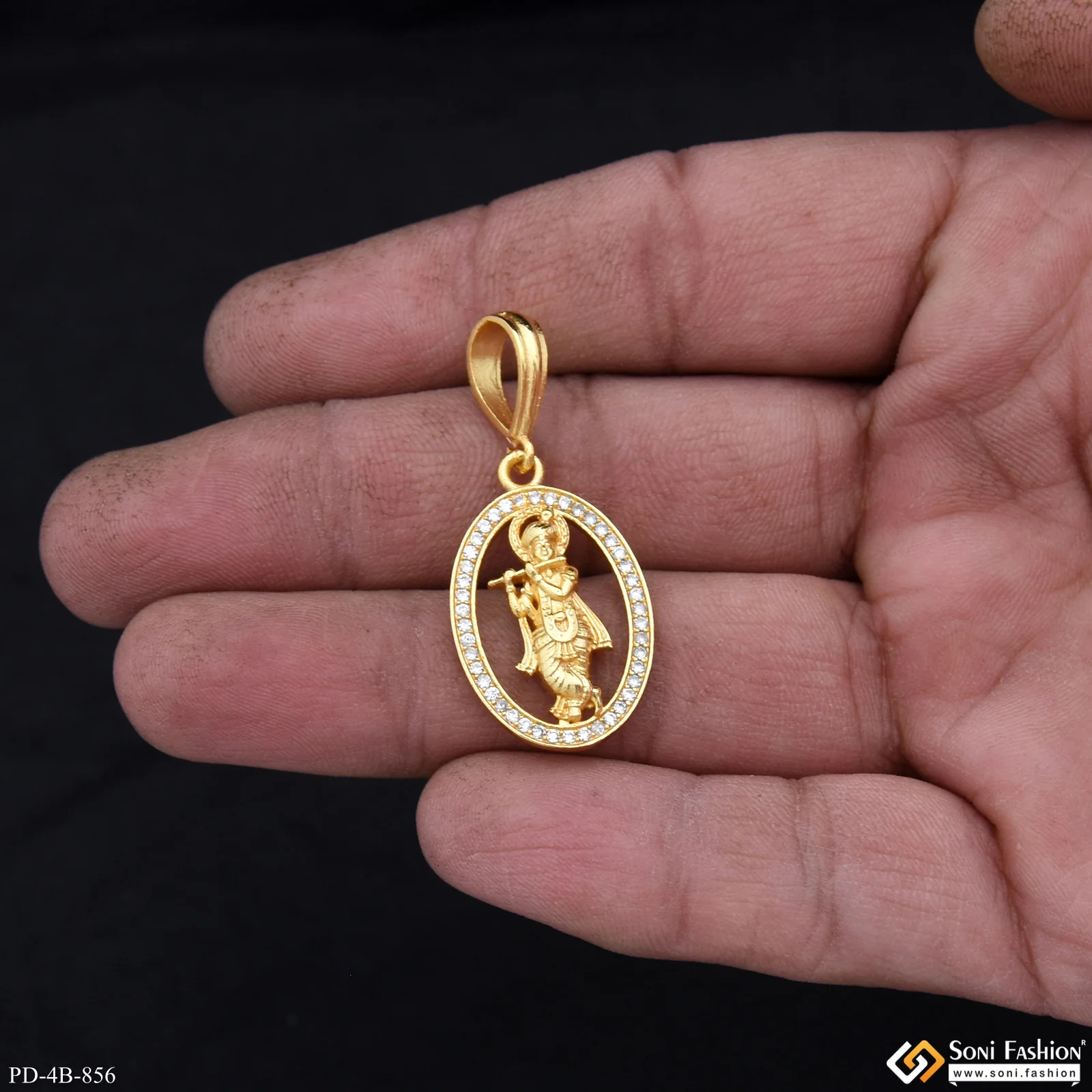 Krishna Excellent Design Gold Plated Pendant for Men - Style B856 - Image 6