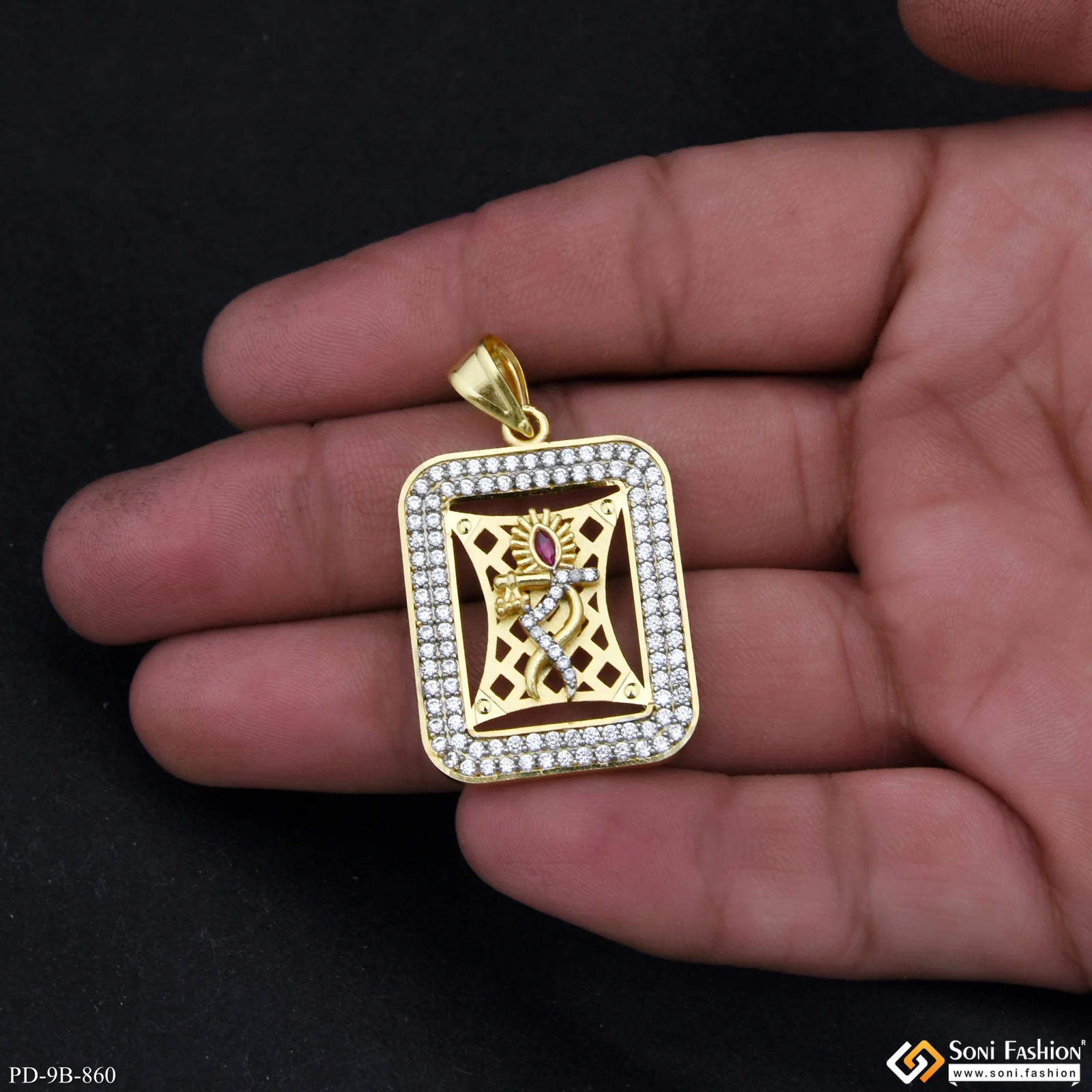 Krishna Popular Design Gold Plated Pendant for Men - Style B860