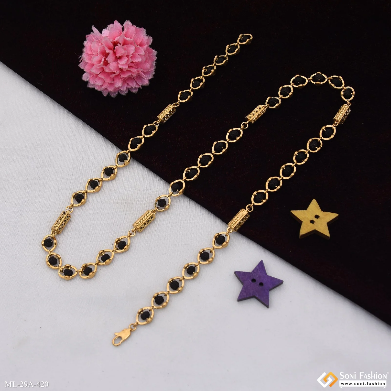 Latest Design 18k Gold Plated Rudraksha Mala for Men - Style A420 - Image 6