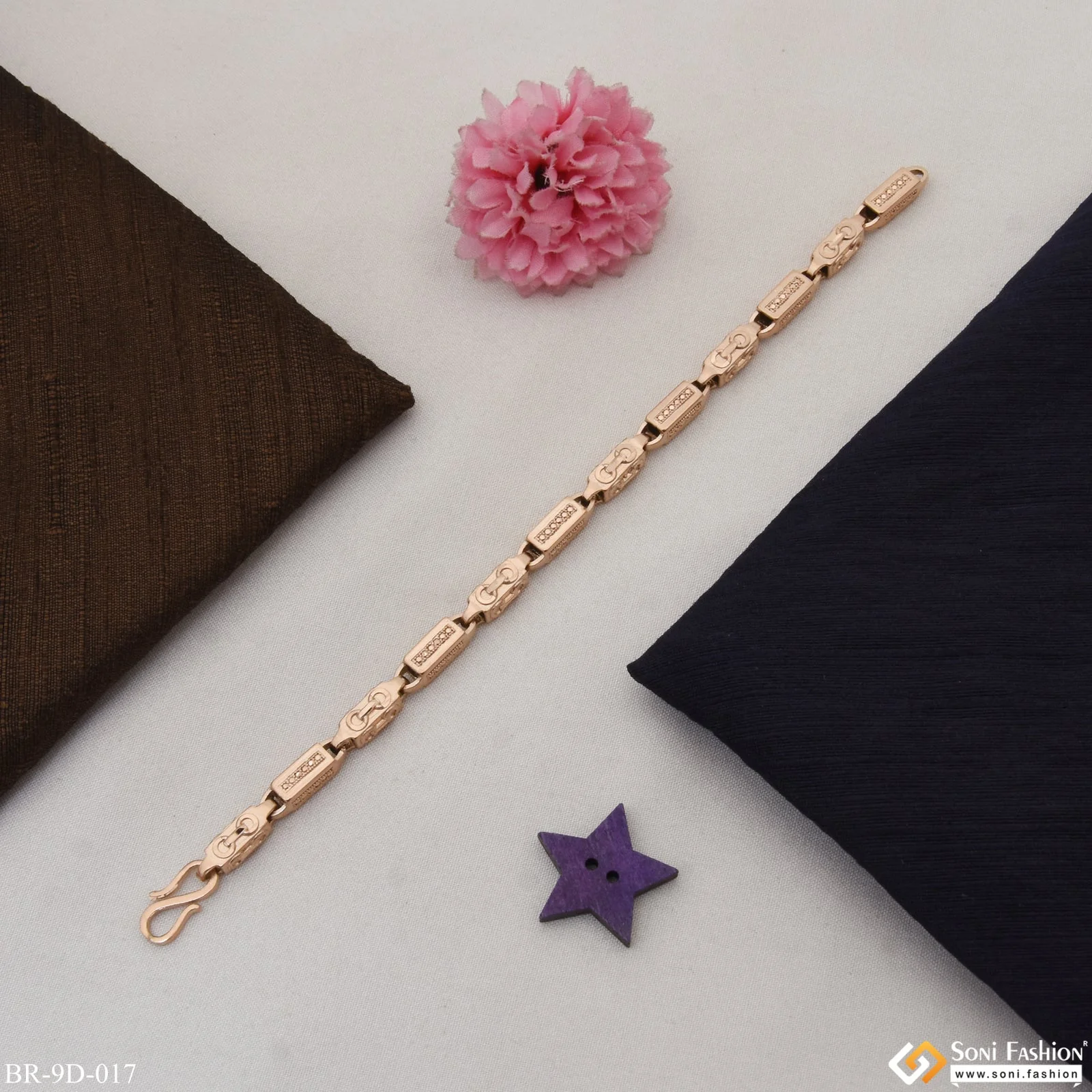 Latest Design Amazing Design Rose Gold Color Bracelet for Men - Style D017 - Image 4