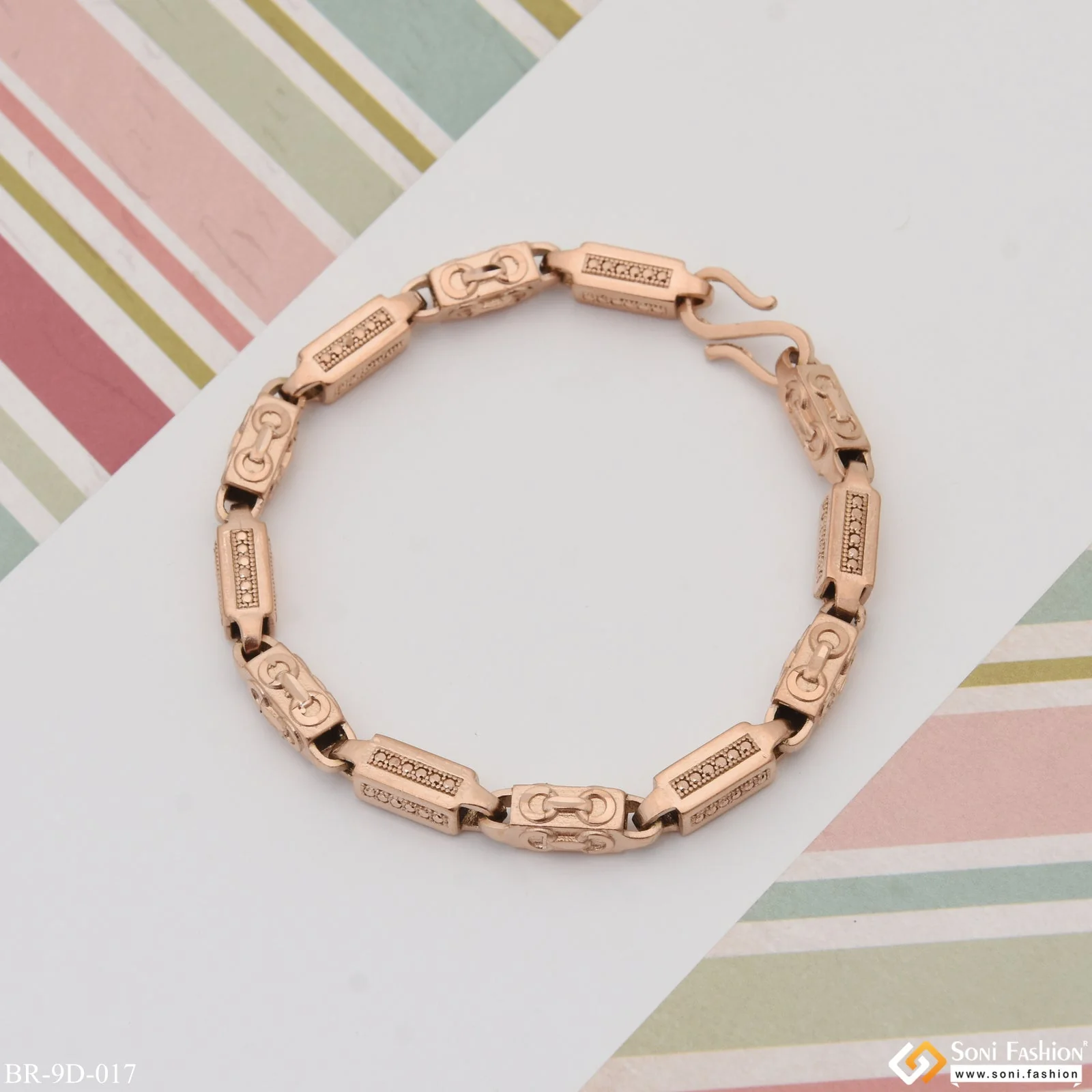 Latest Design Amazing Design Rose Gold Color Bracelet for Men - Style D017 - Image 5