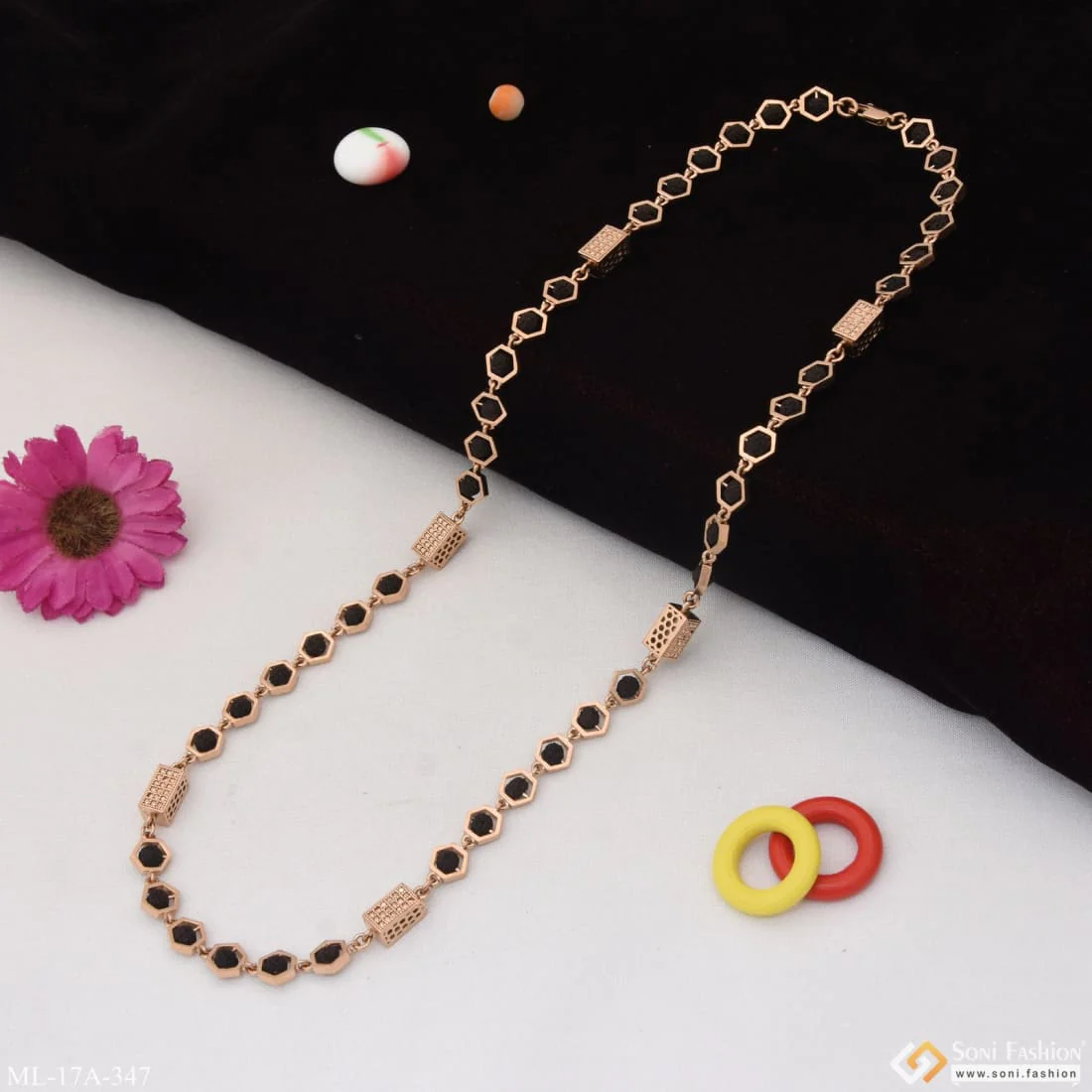 Latest Design Artisanal Design Rose Gold Color Rudraksha Mala For Men - Style A347 - Image 5