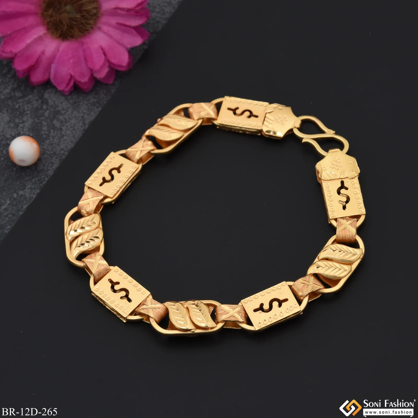3 In 1 High-Quality Gold Plated Bracelet for Men - Style D265 - Image 4
