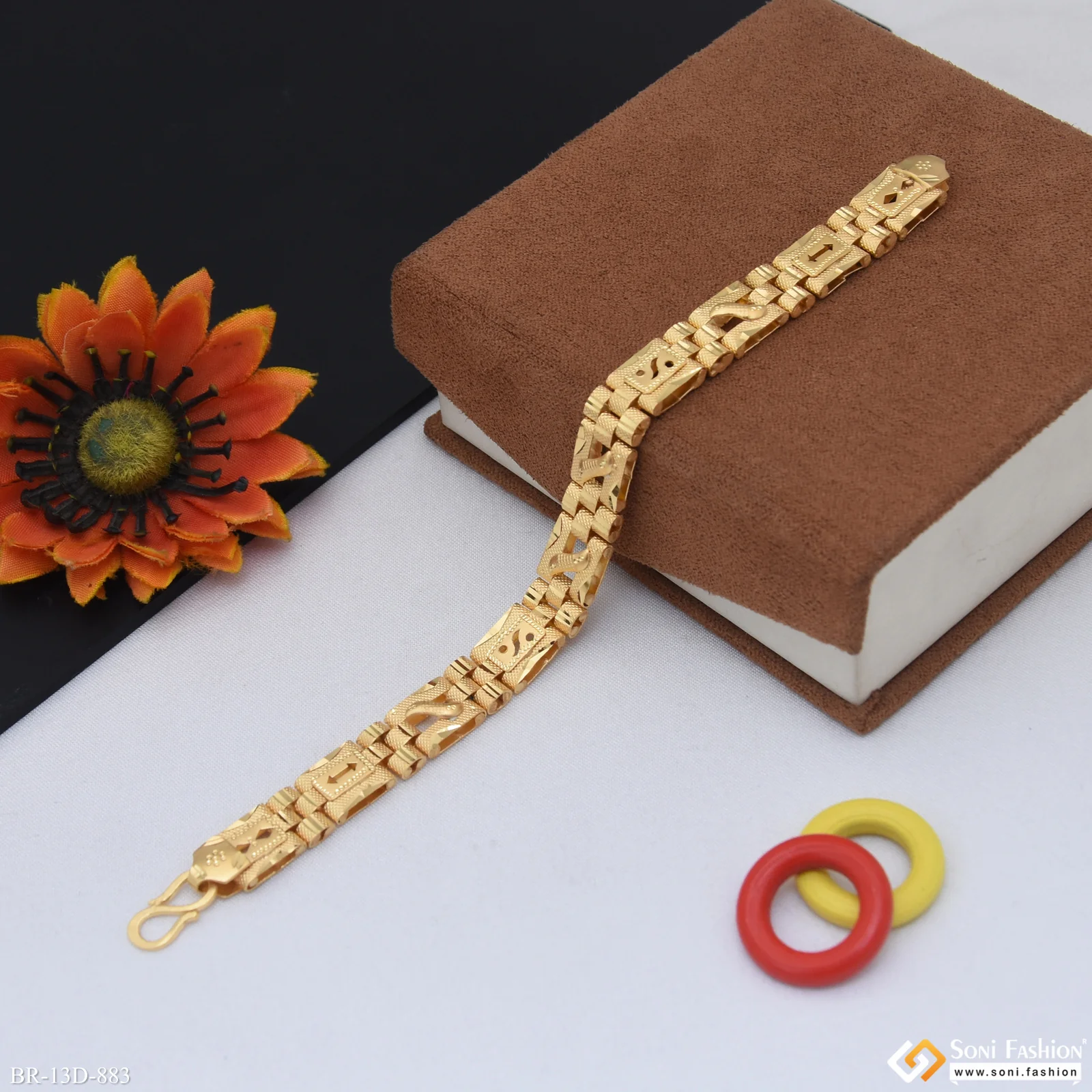 Latest Design Gold Plated Box Bracelet for Men - Style D883 - Image 2