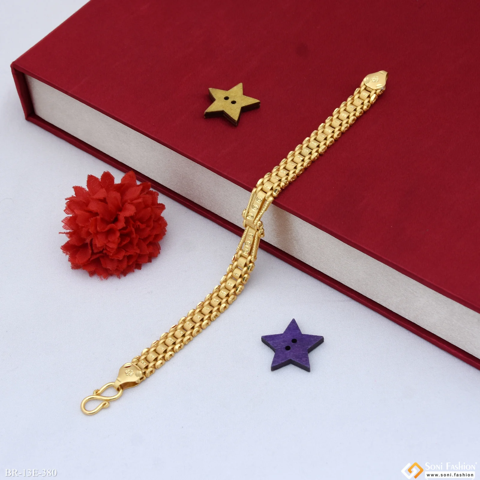 Latest Design Gold Plated Box Bracelet for Men - Style E380 - Image 5