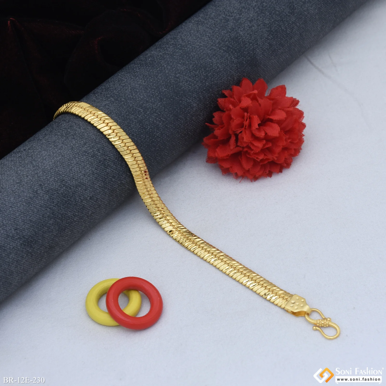 Latest Design Gold Plated Bracelet for Men - Style E230 - Image 4