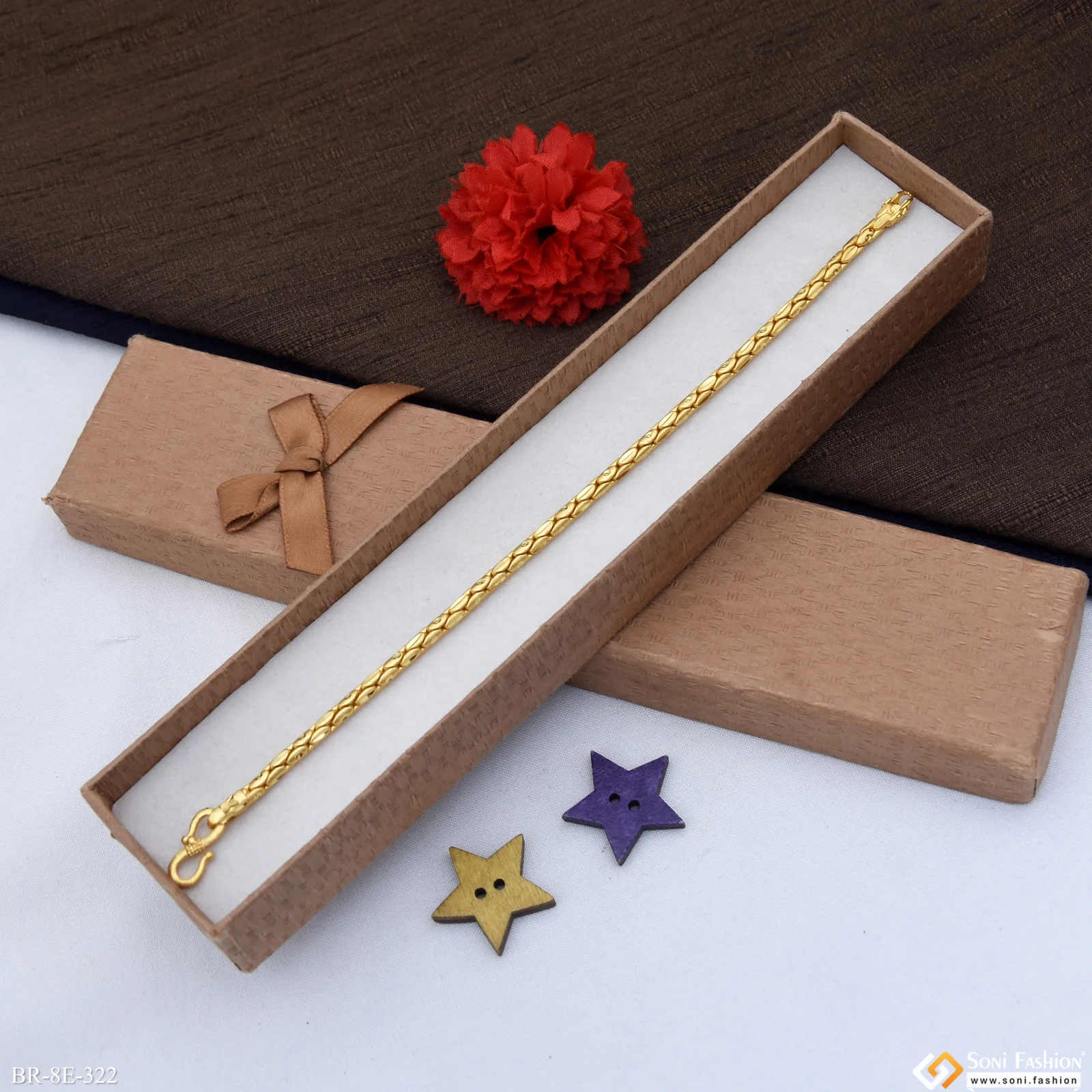 Latest Design Gold Plated Bracelet for Men - Style E322 - Image 5