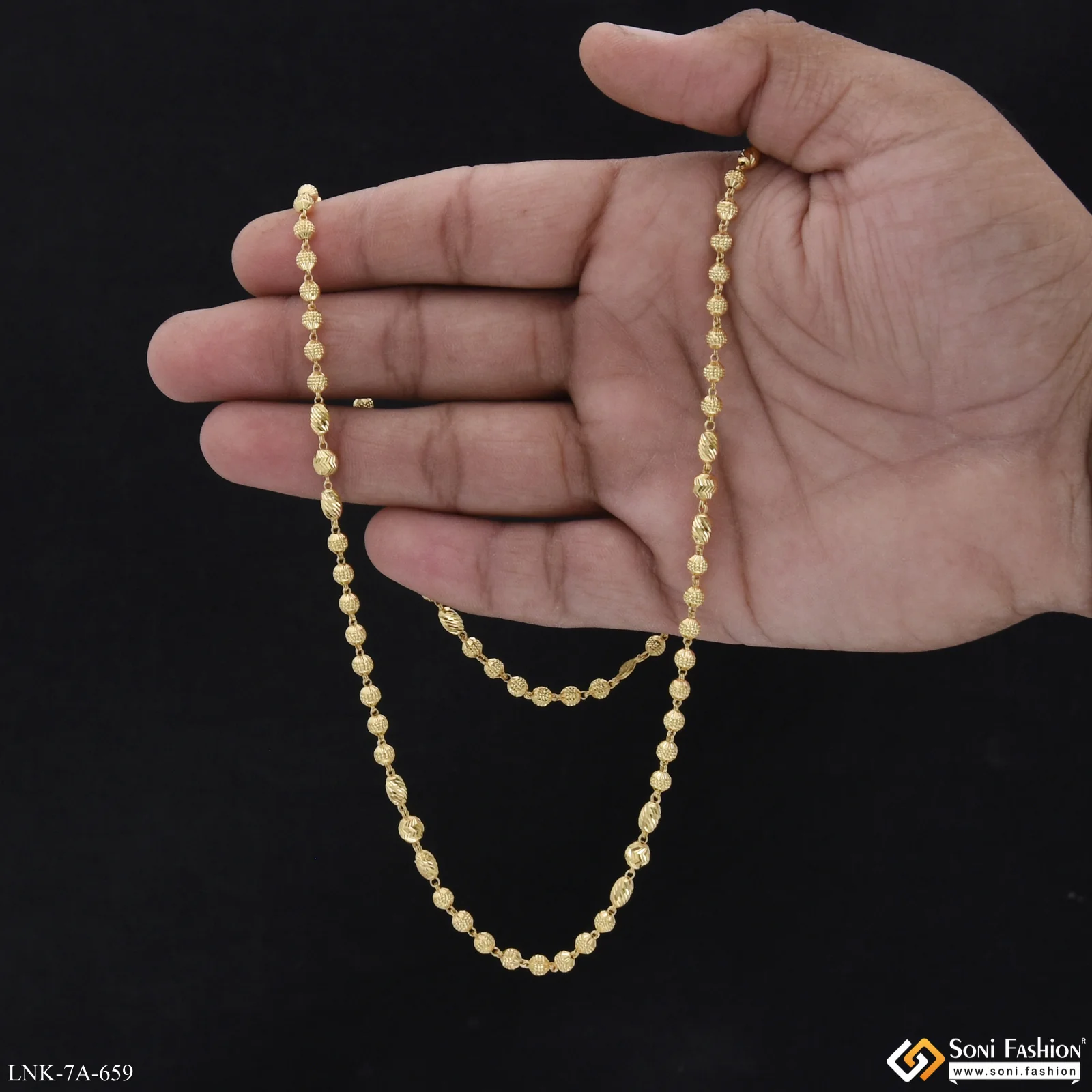 Latest Design Gold Plated Brass Beaded Mala for Women - Style A659 - Image 5