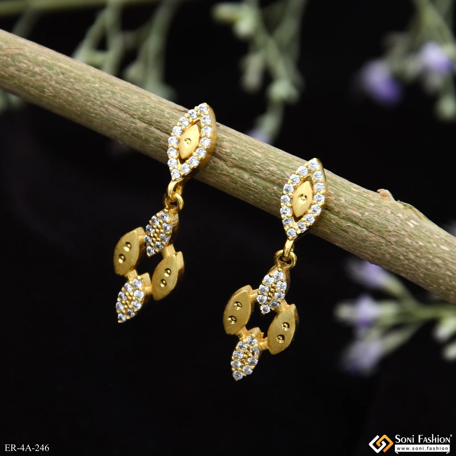 Latest Design Gold Plated Earrings for Ladies - Style A246