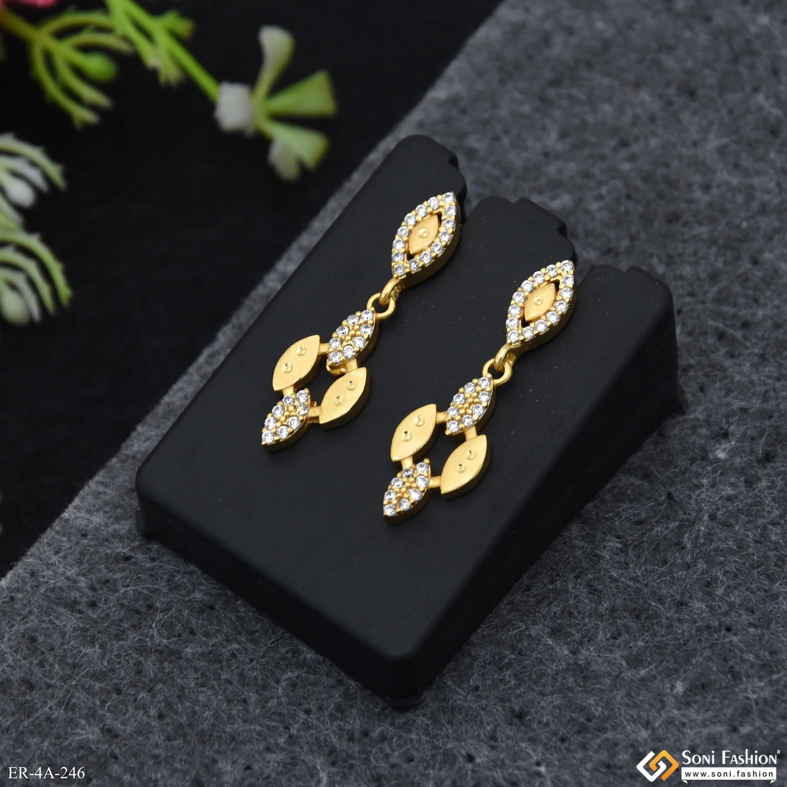Latest Design Gold Plated Earrings for Ladies - Style A246 - Image 3