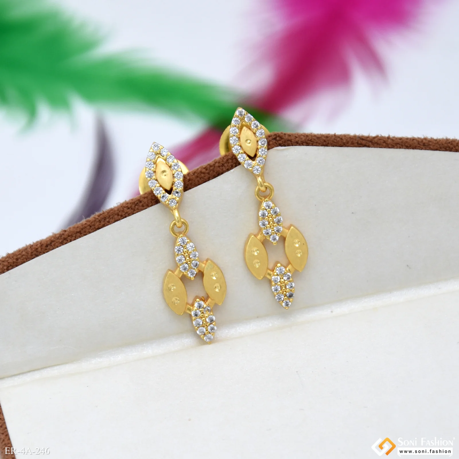 Latest Design Gold Plated Earrings for Ladies - Style A246 - Image 5