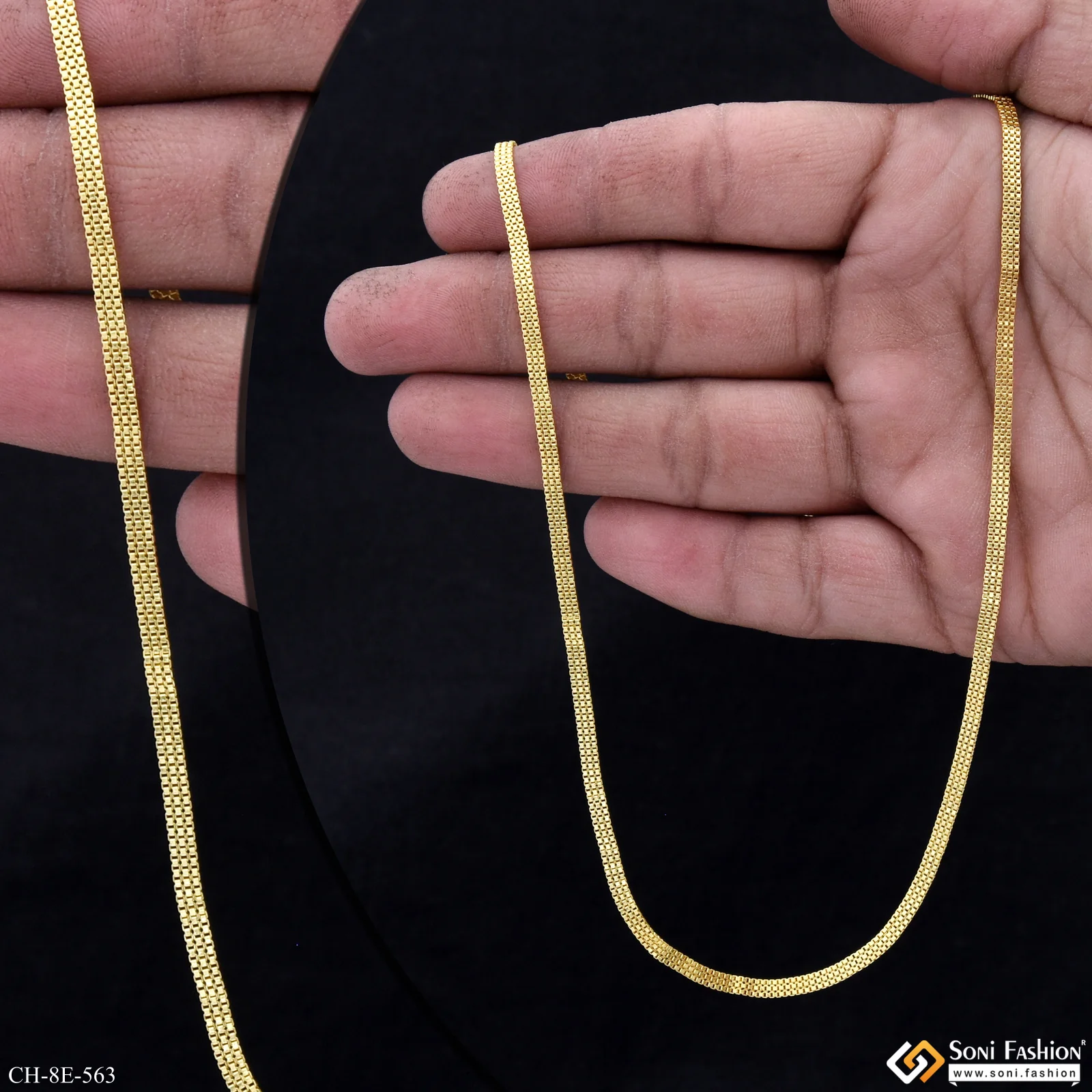 Latest Design Gold Plated Highway Chain for Men - Style E563 - Image 3