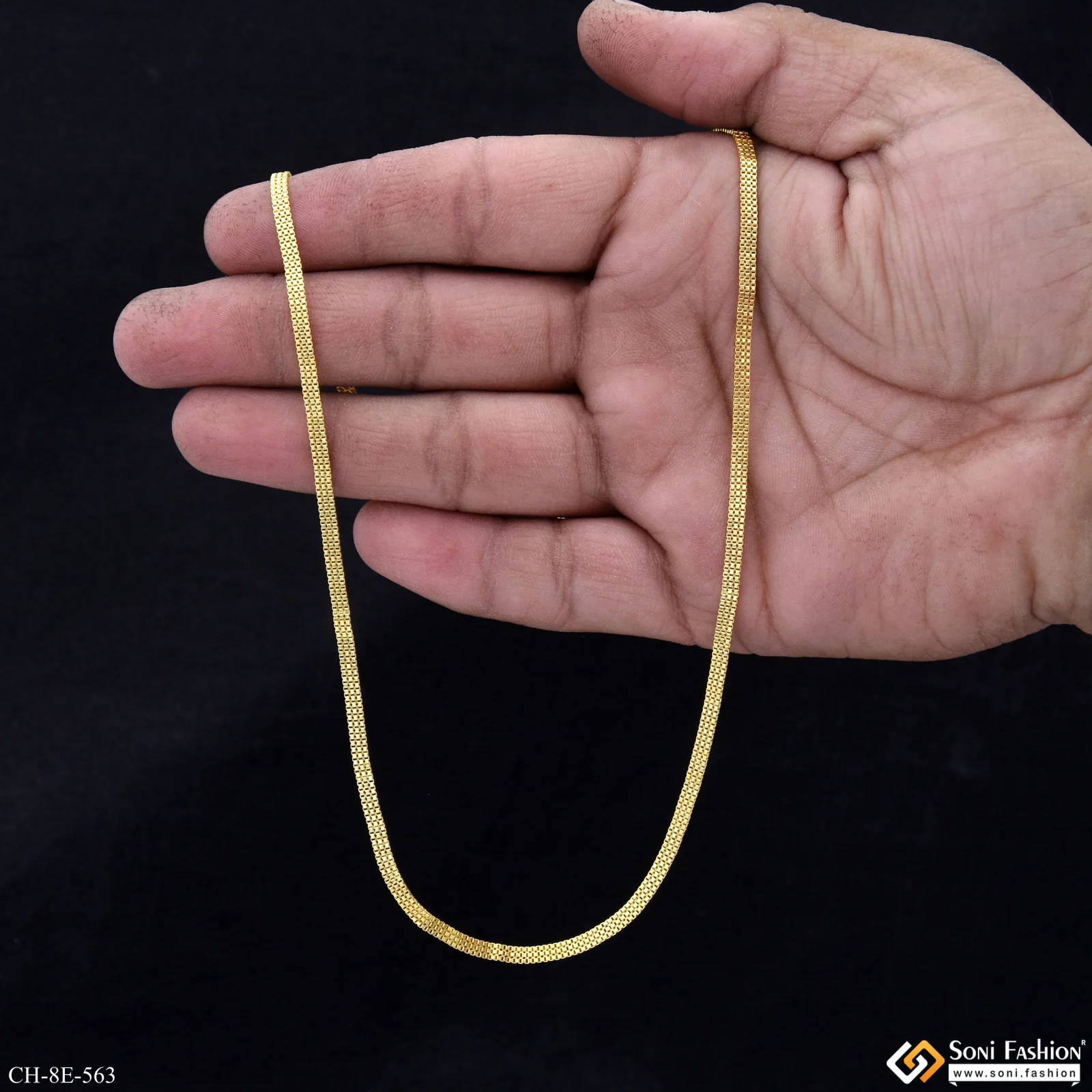Latest Design Gold Plated Highway Chain for Men - Style E563 - Image 4