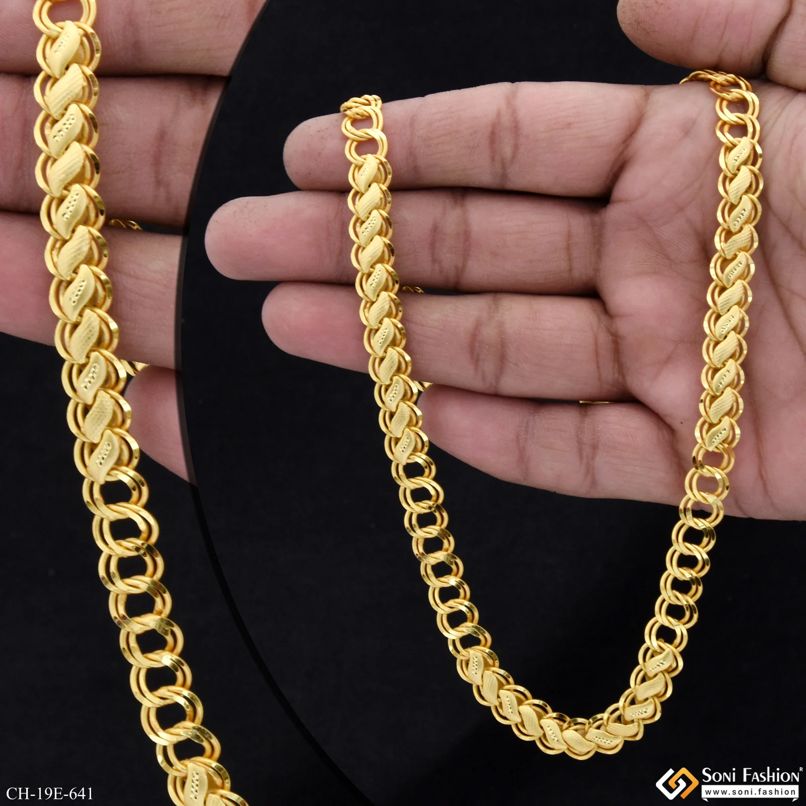 Latest Design Gold Plated Kohli Link Chain for Men - Style E641 - Image 2