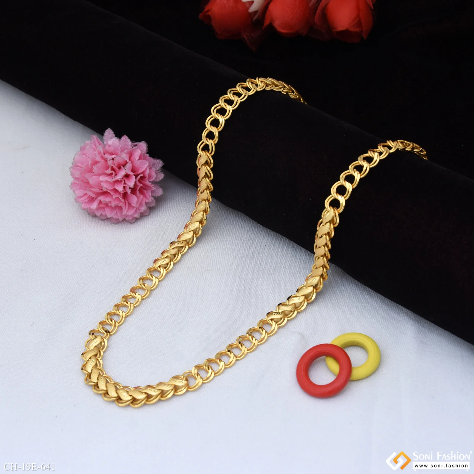 Latest Design Gold Plated Kohli Link Chain for Men - Style E641 - Image 3