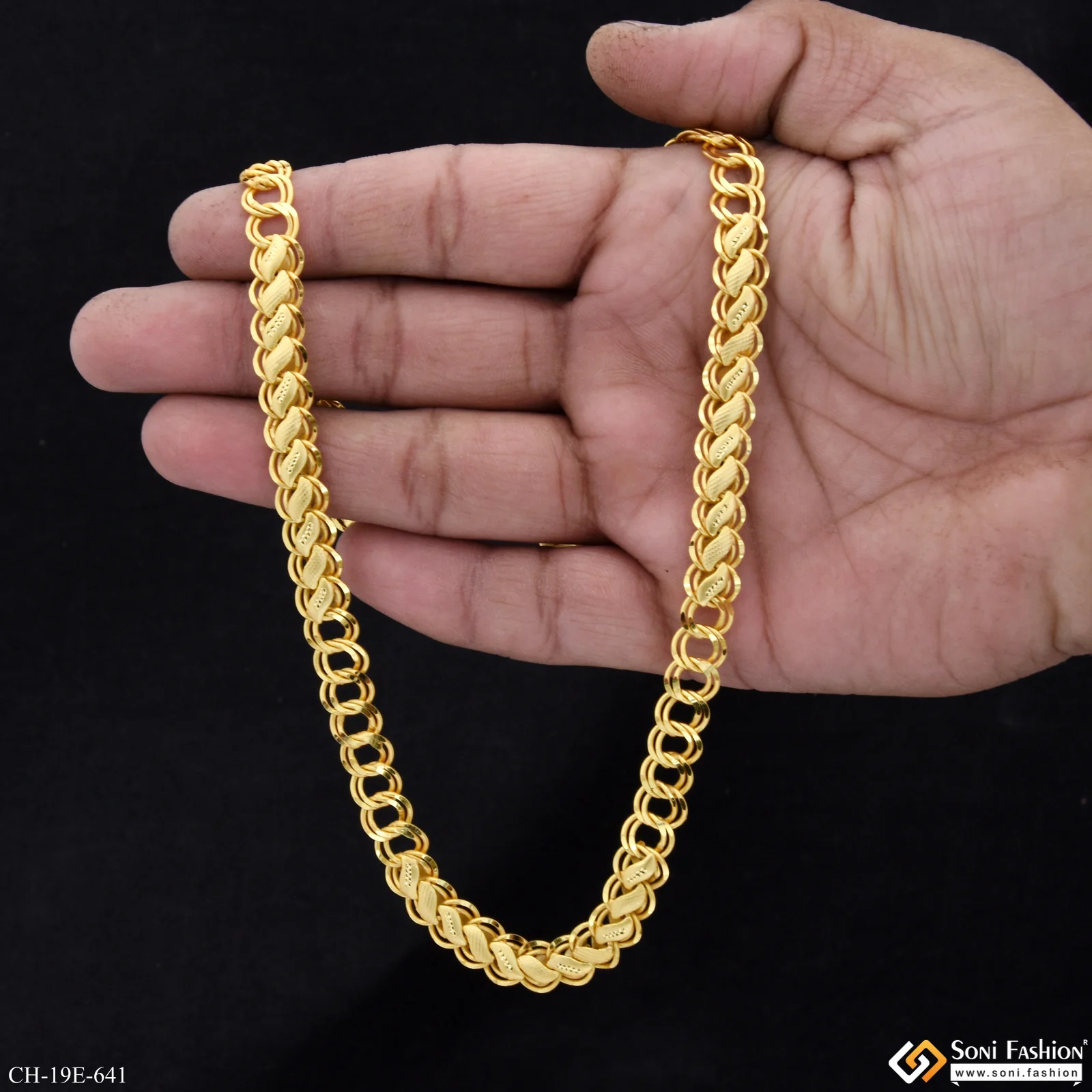 Latest Design Gold Plated Kohli Link Chain for Men - Style E641 - Image 6