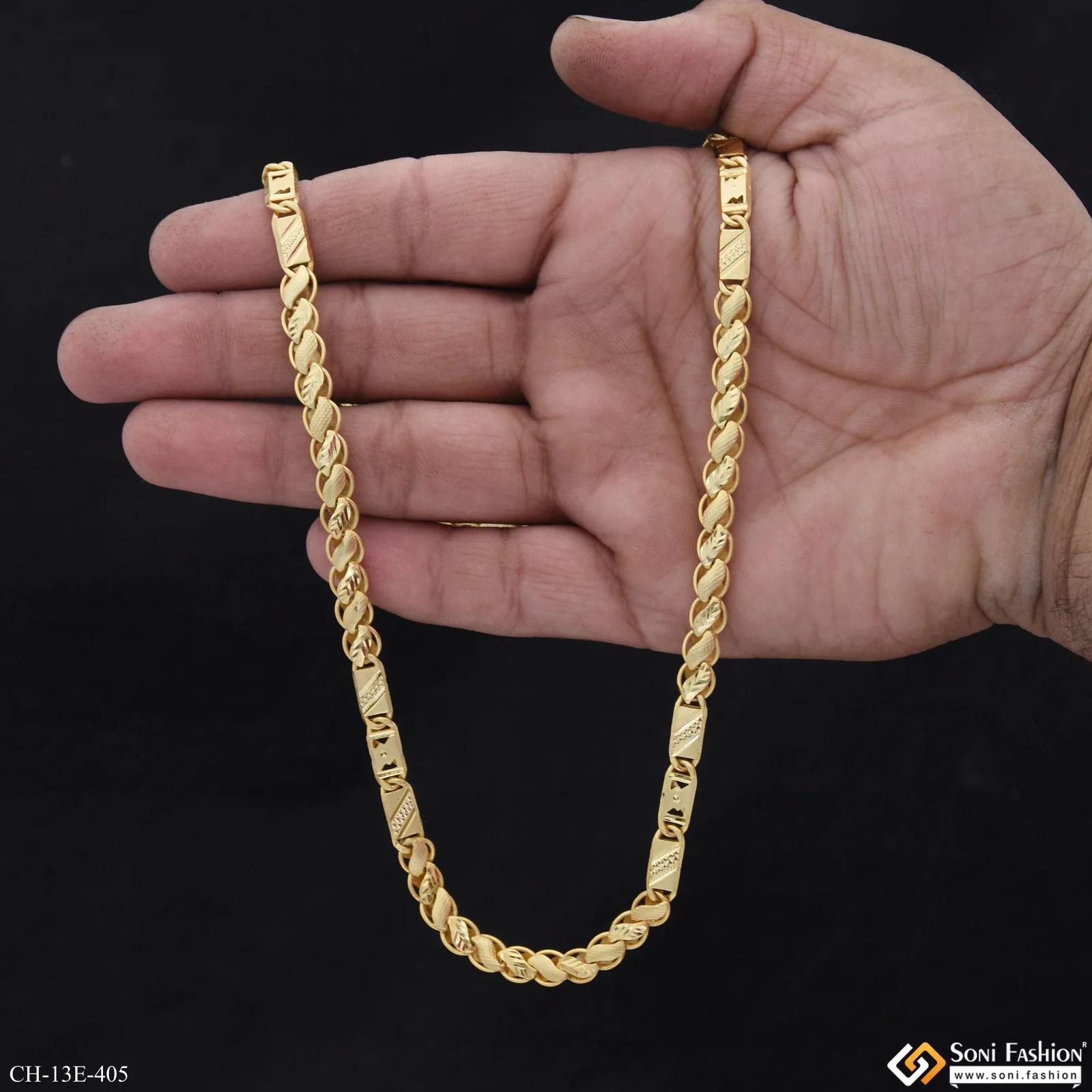 Latest Design Gold Plated Kohli Nawabi Chain for Men - Style E405 - Image 6