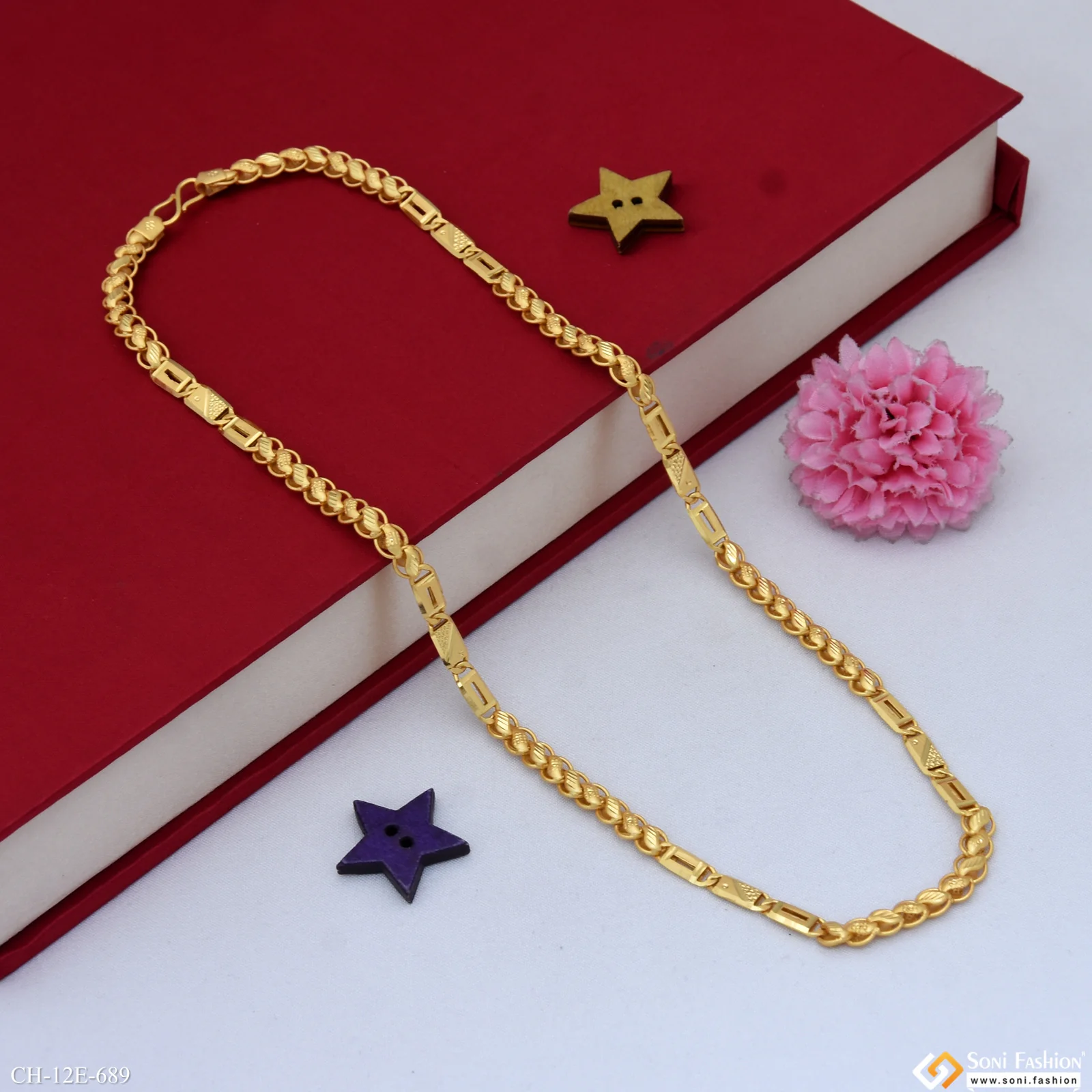 Latest Design Gold Plated Kohli Nawabi Chain for Men - Style E689 - Image 3