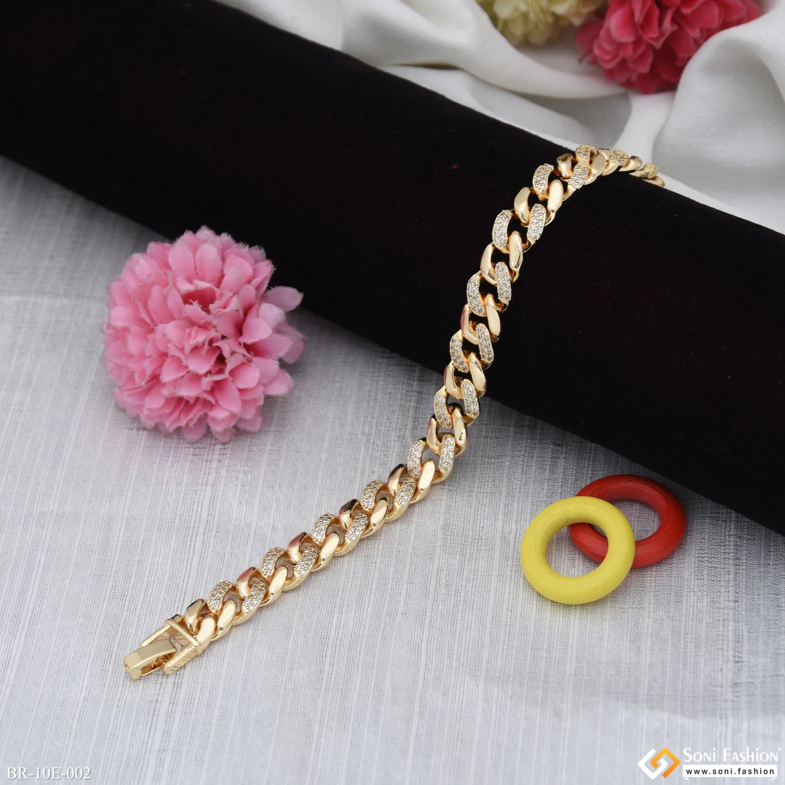 Latest Design Gold Plated Link Bracelet for Men - Style E002 - Image 3